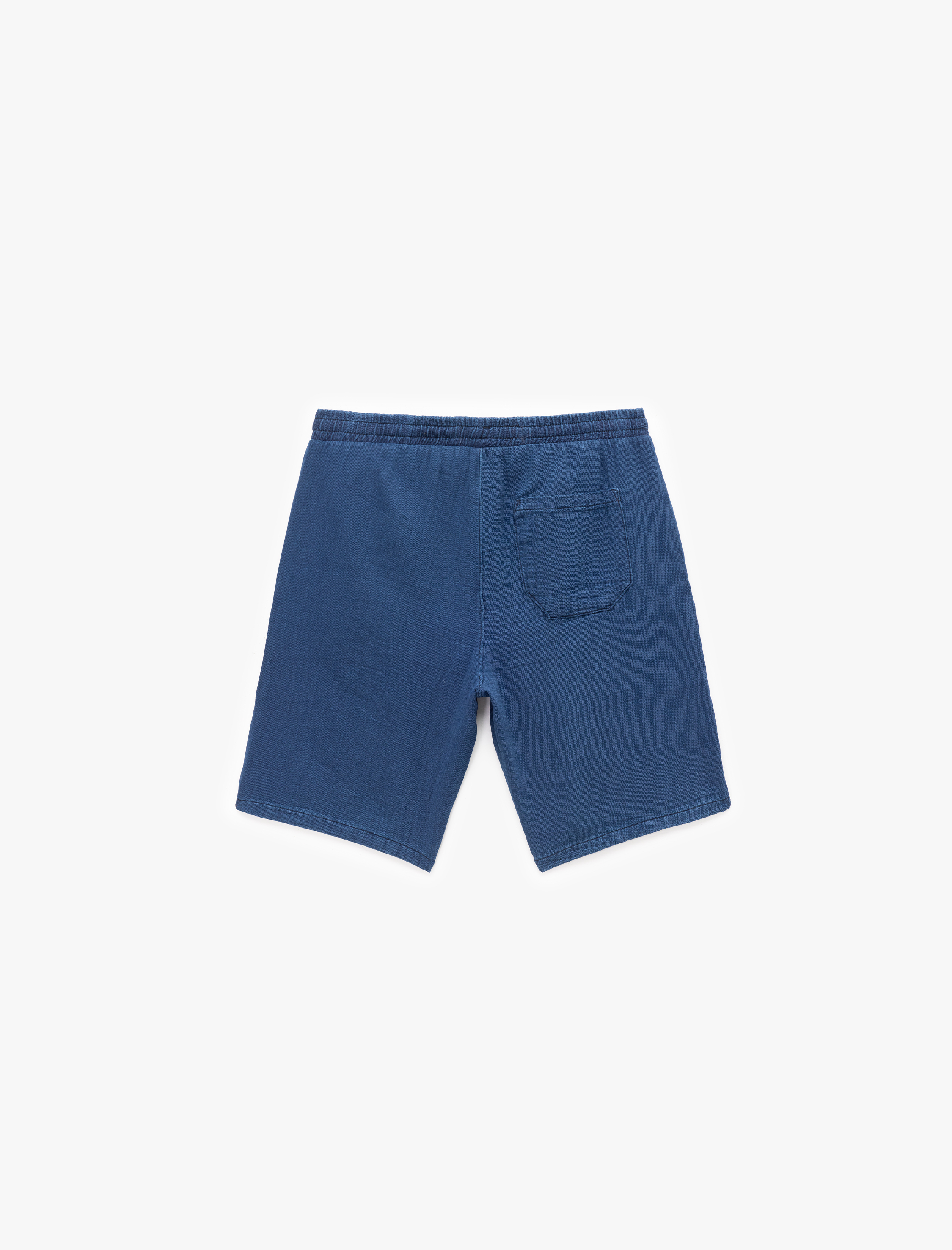   Beli Bağcıklı Pamuklu Cep Detaylı Bermuda Oversize Jean Şort