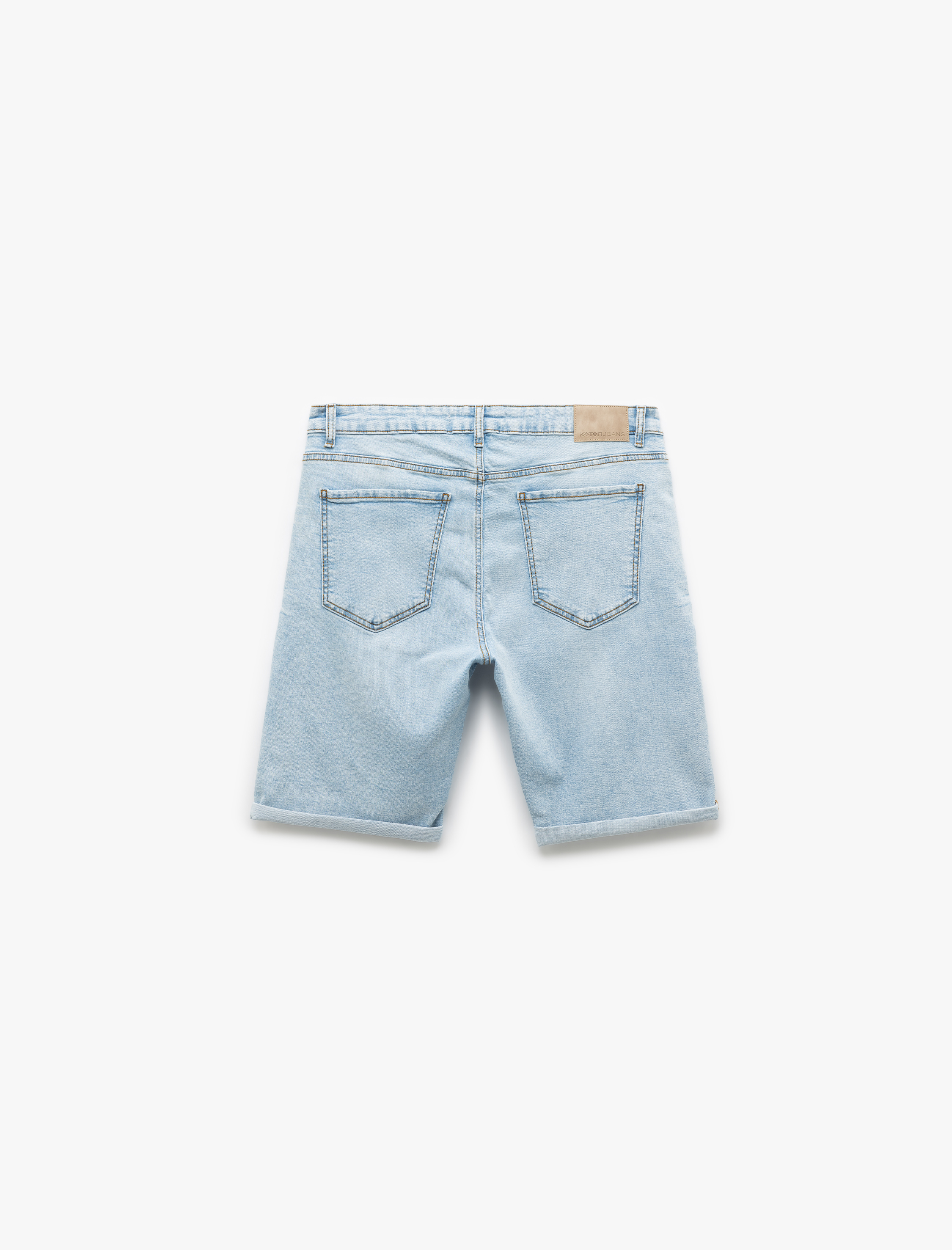   Oversize Kot Şort Bermuda Cep Detaylı Pamuklu