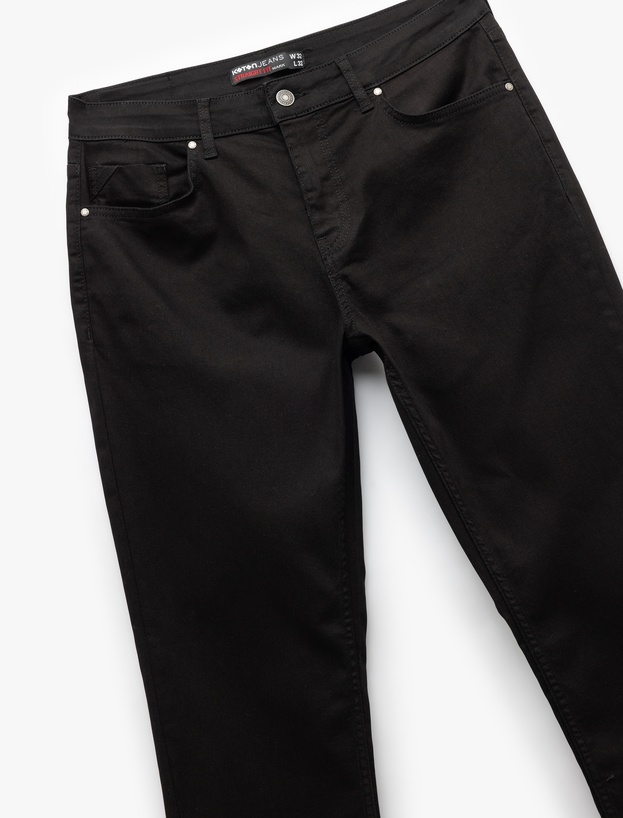 Düğme Detaylı Straight Fit Kot Pantolon - Mark Jean_5