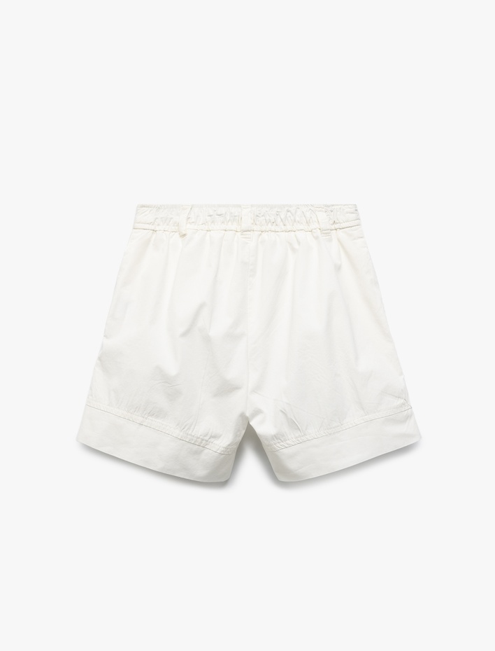 Kız Çocuk Pamuklu Cep Detaylı Düğmeli Basic Şort