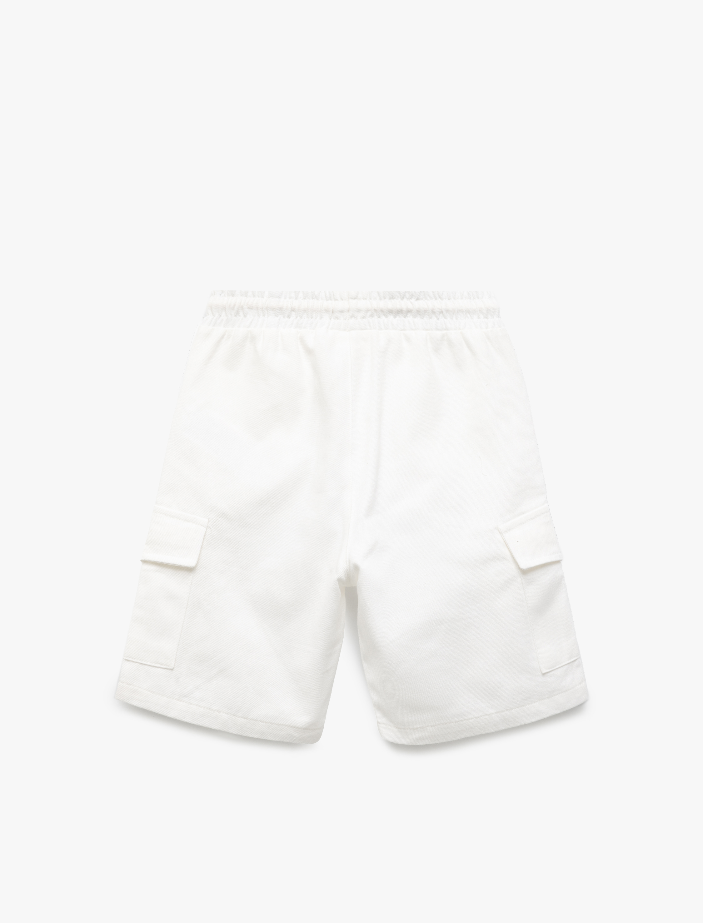  Erkek Çocuk Pamuklu Düğmeli Bermuda Cep Detaylı Gabardin Şort