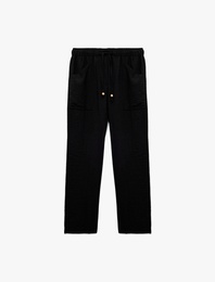 Standart Bel Cepli Dokulu Balon Fit Pantolon
