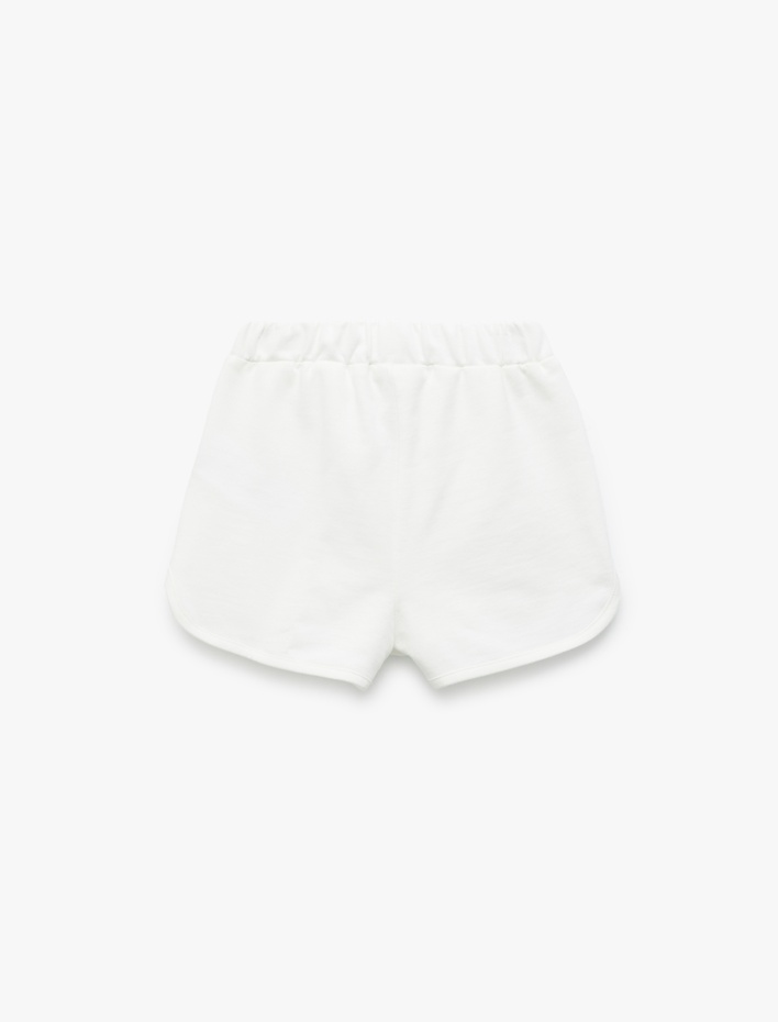 Kız Çocuk Pamuklu Beli Bağlamalı Baskılı Şort