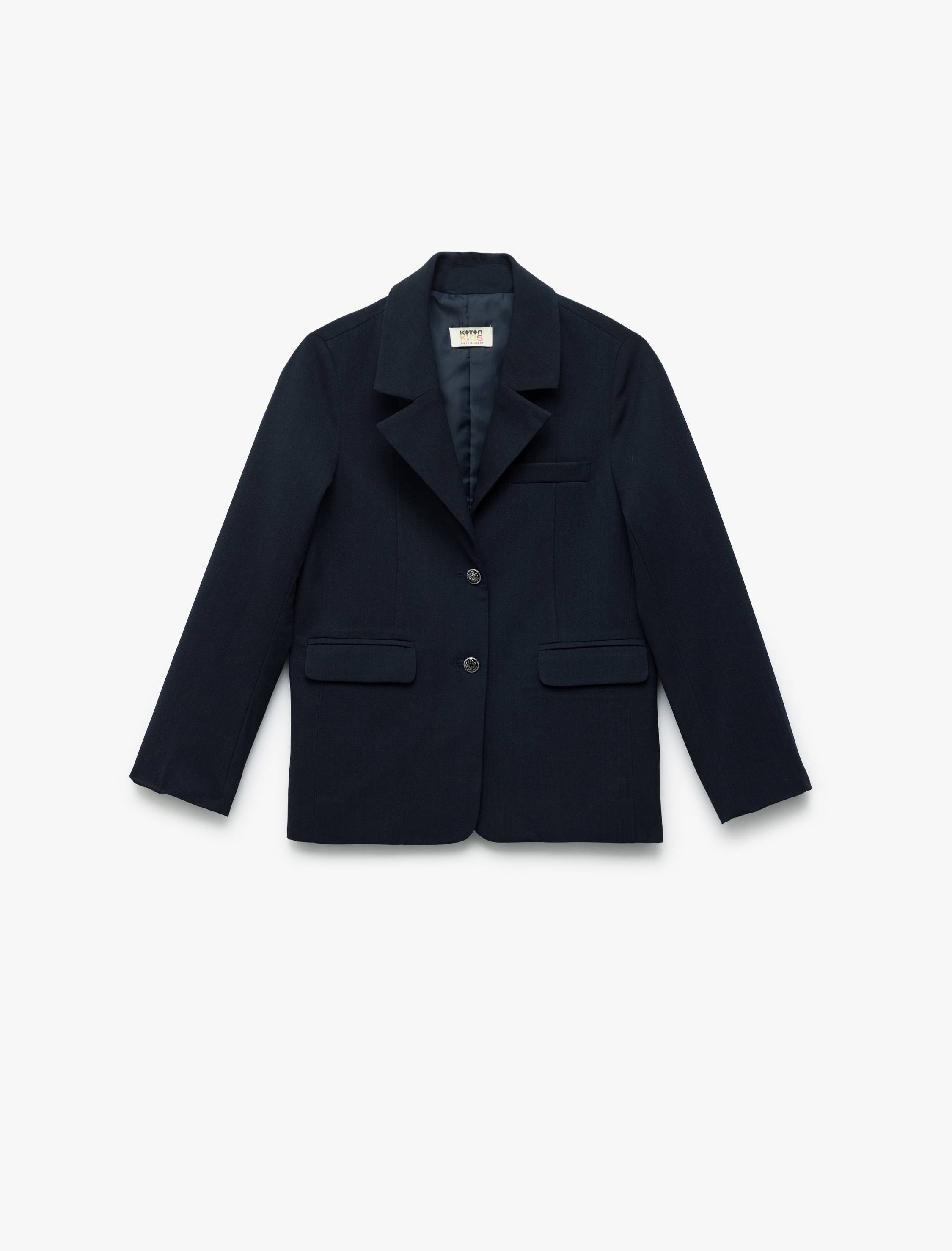  Kız Çocuk Viskon Karışımlı Kruvaze Yaka Uzun Kollu Basic Okul Ceketi