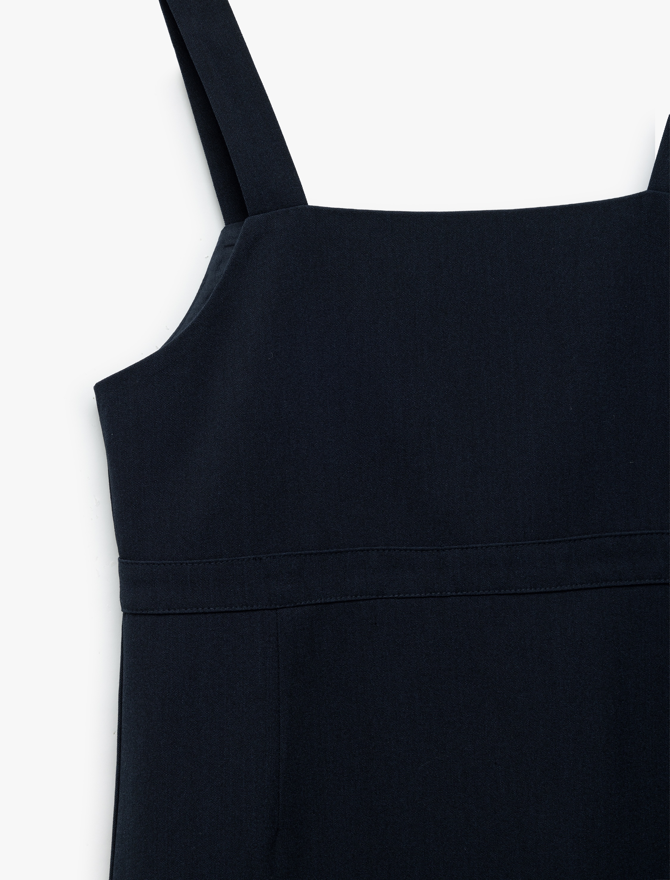 Kız Çocuk Kare Yaka Viskon Karışımlı Askılı Basic Jile Okul Elbisesi