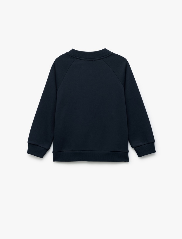 Uzun Kollu Bisiklet Yaka Cepli Basic Fermuarlı Okul Sweatshirt_1