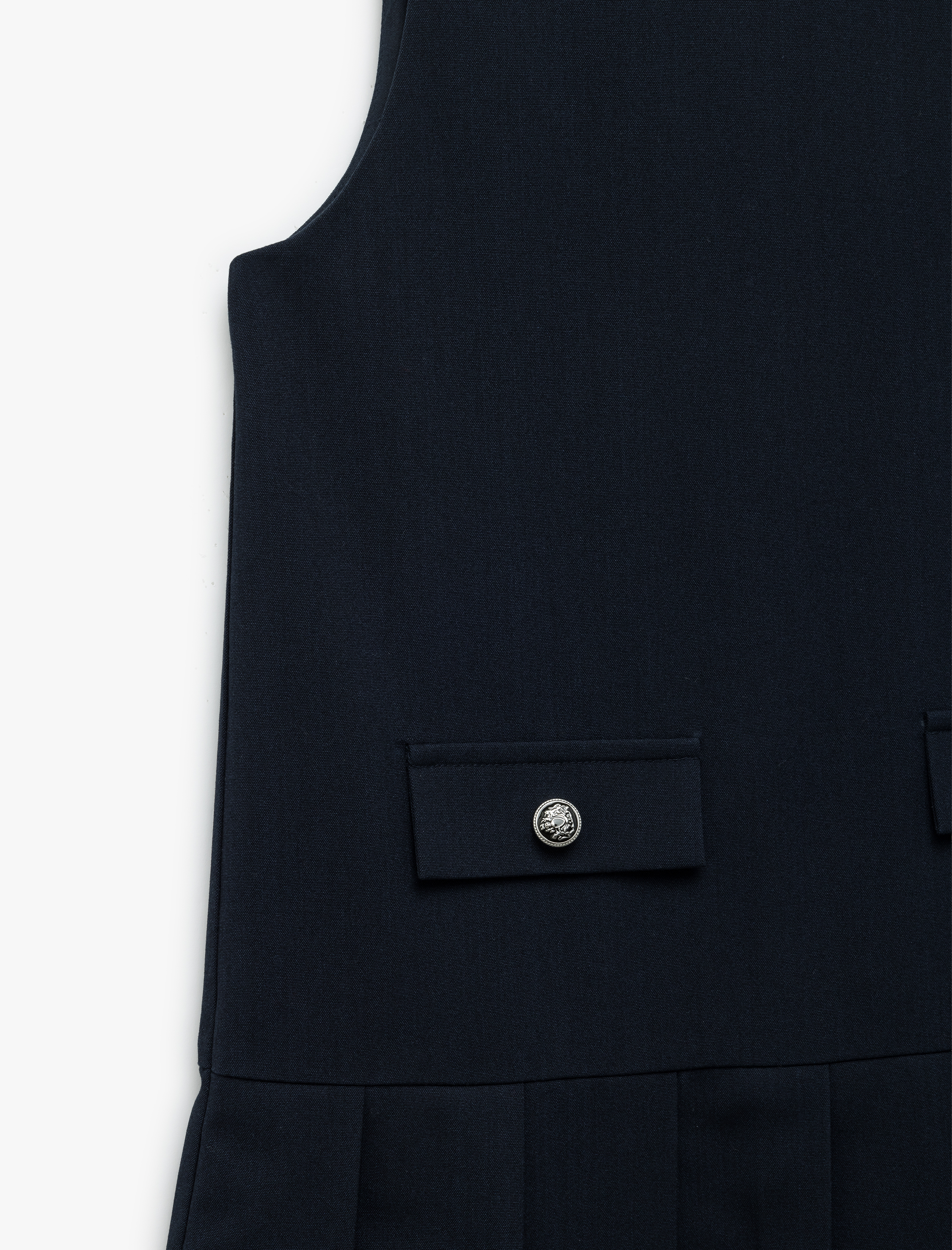  Kız Çocuk Bisiklet Yaka Kolsuz Pileli Viskon Karışımlı Jile Elbise