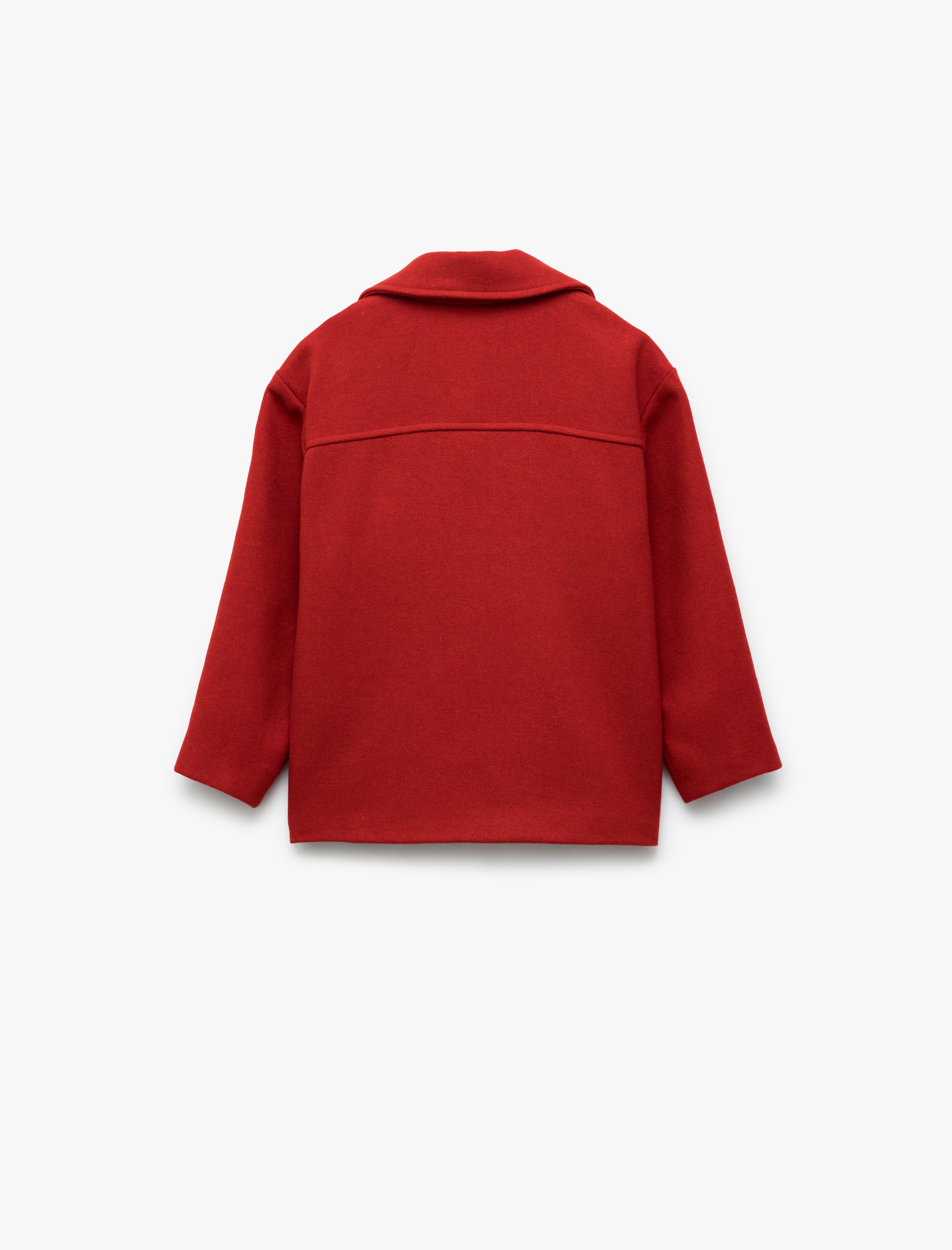  Kız Çocuk Kruvaze Yaka Düğmeli Uzun Kollu Ceket