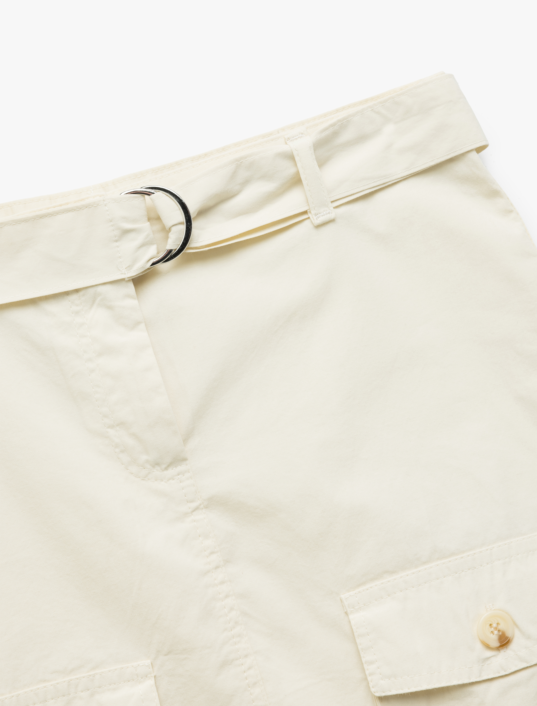  Kız Çocuk Pamuklu Kargo Cep Detaylı Kemerli Gabardin Etek