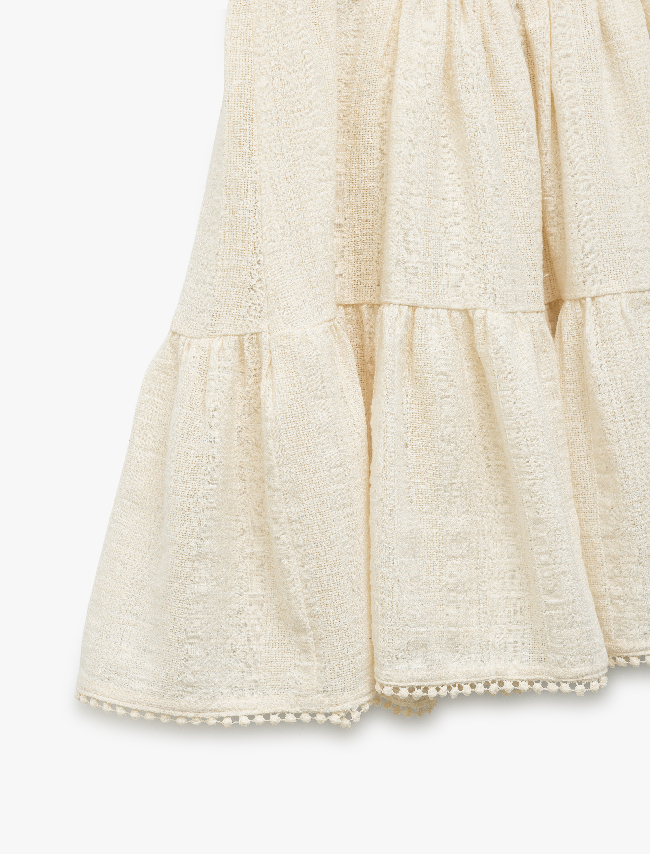  Kız Bebek Gipeli Pamuklu Pileli Askılı Elbise