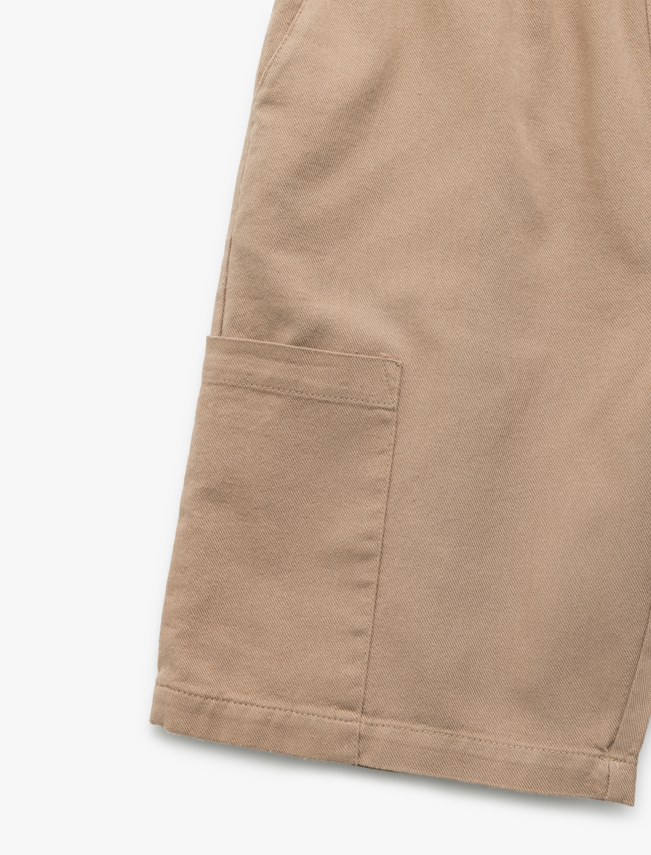  Erkek Çocuk Pamuklu Beli Lastikli Gabardin Cepli Kargo Bermuda Şort