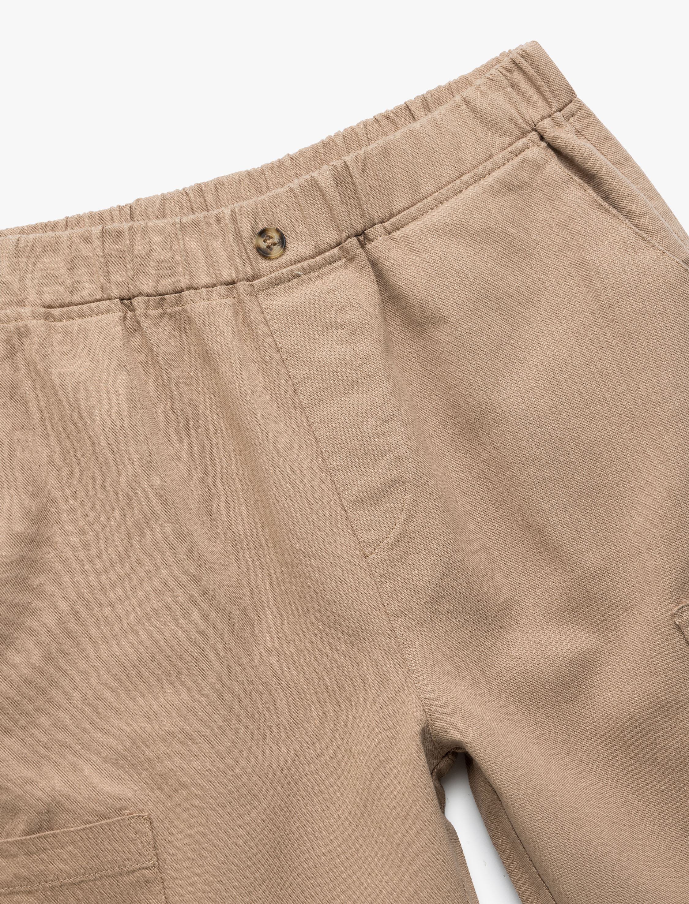  Erkek Çocuk Pamuklu Beli Lastikli Gabardin Cepli Kargo Bermuda Şort