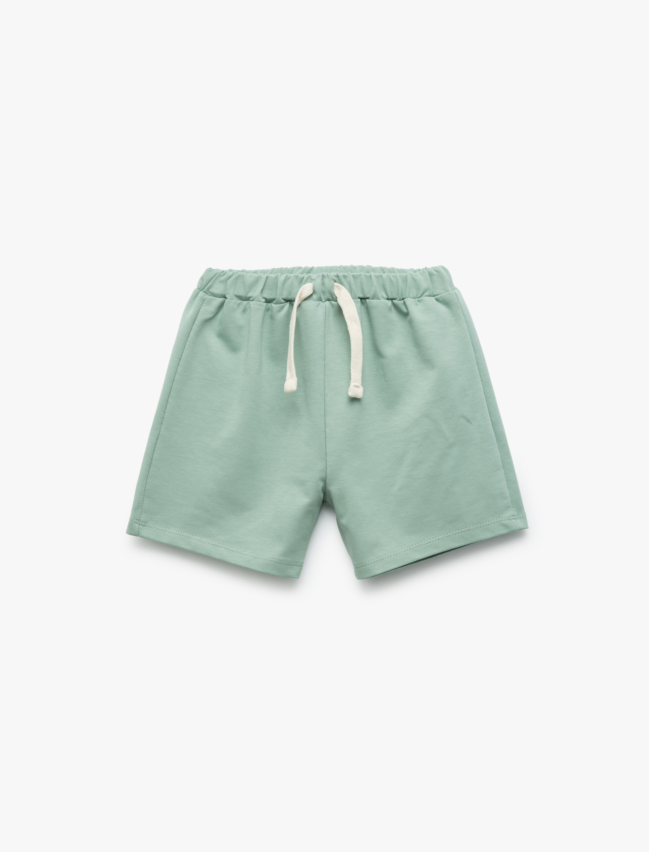  Erkek Bebek Pamuklu Beli Bağcıklı 2'li Şort Seti