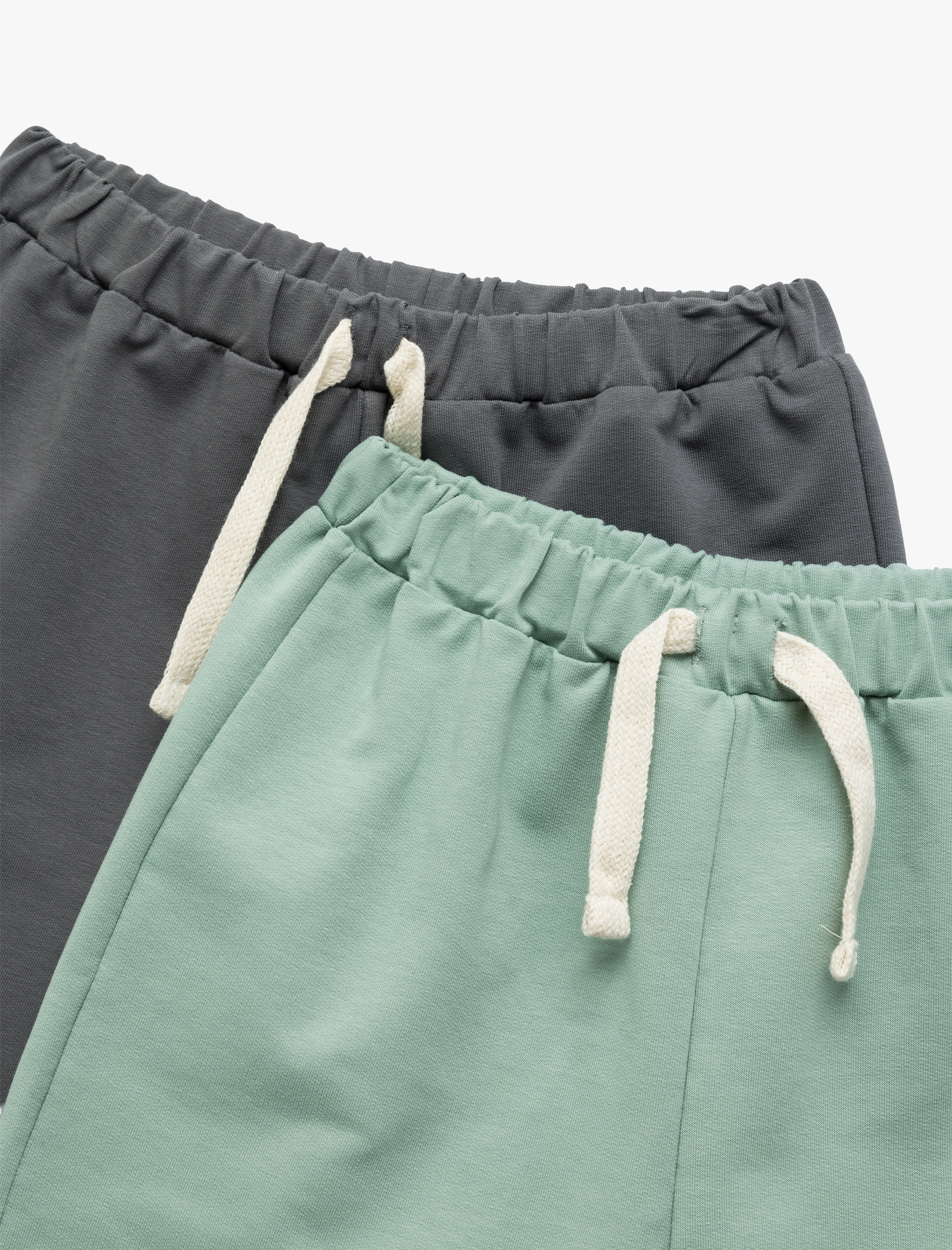  Erkek Bebek Pamuklu Beli Bağcıklı 2'li Şort Seti