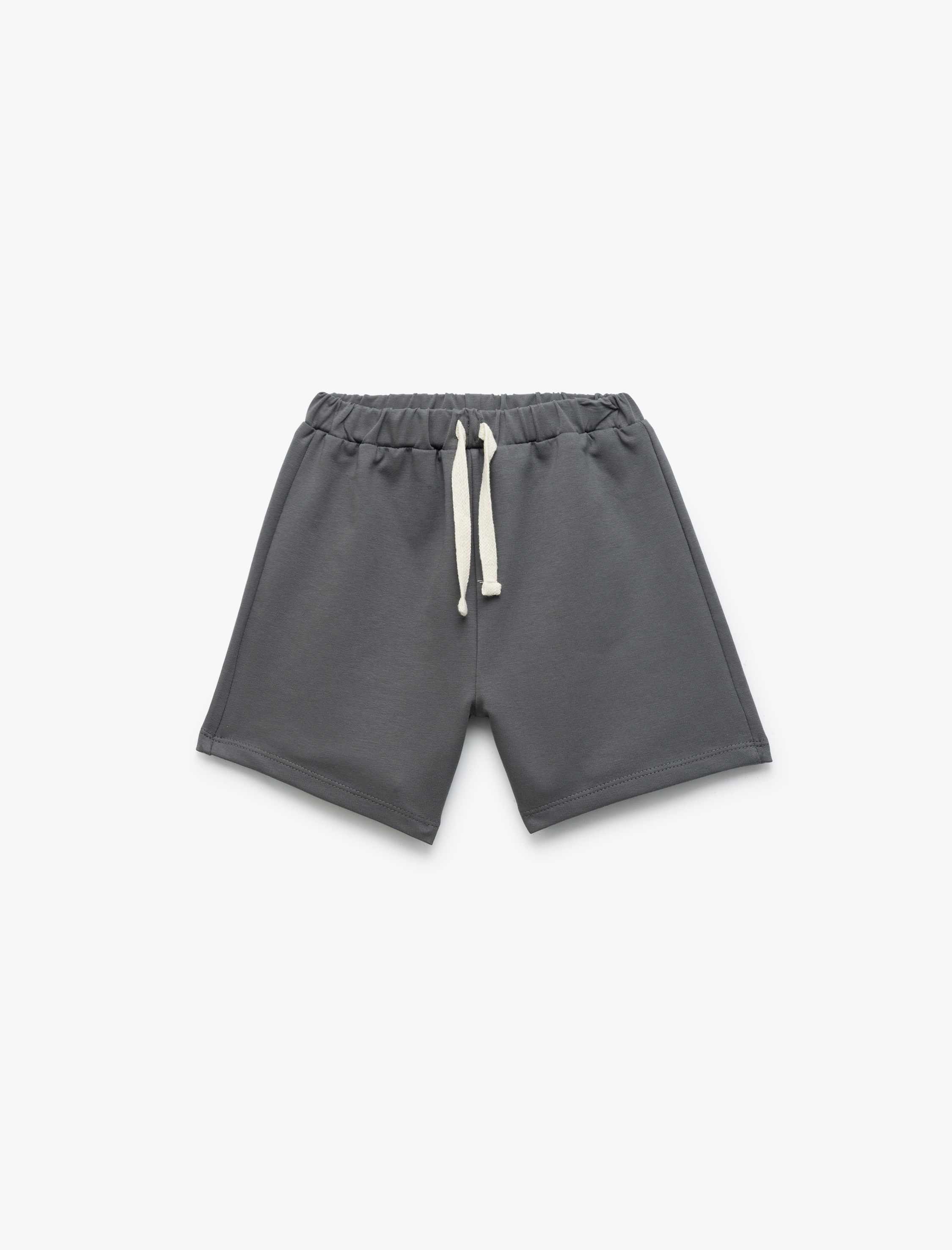  Erkek Bebek Pamuklu Beli Bağcıklı 2'li Şort Seti