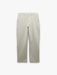 Viskon Karışımlı Pike Kumaş Katlamalı Paça Slim Fit Chino Pantolon