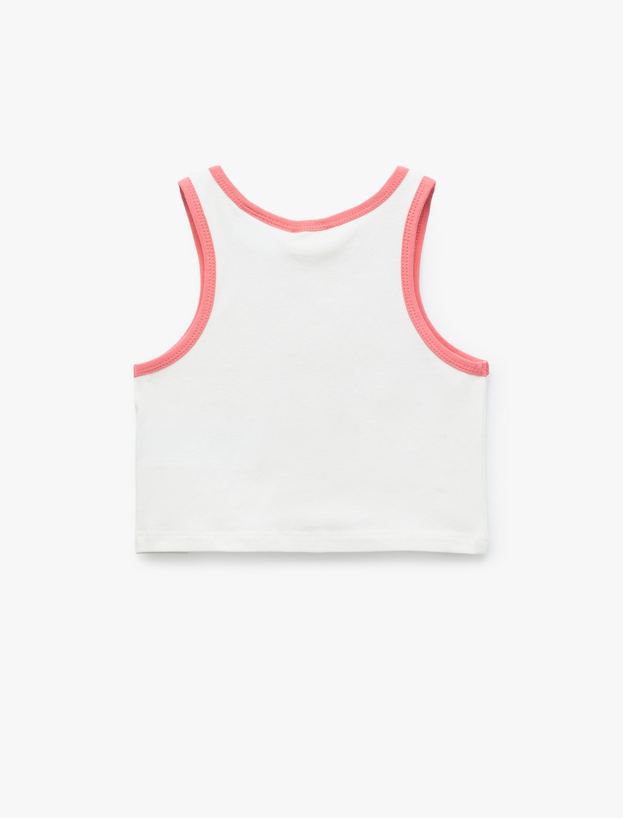 Pamuklu Lisanslı Bisiklet Yaka Baskılı Lola Bunny Crop Atlet_1