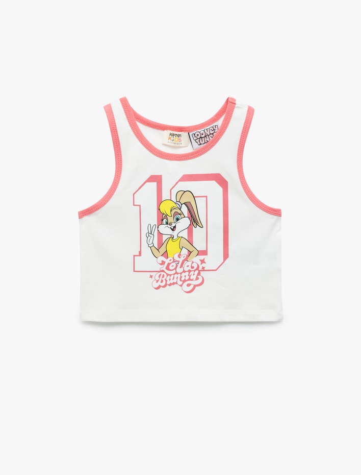 Kız Çocuk Pamuklu Lisanslı Bisiklet Yaka Baskılı Lola Bunny Atlet