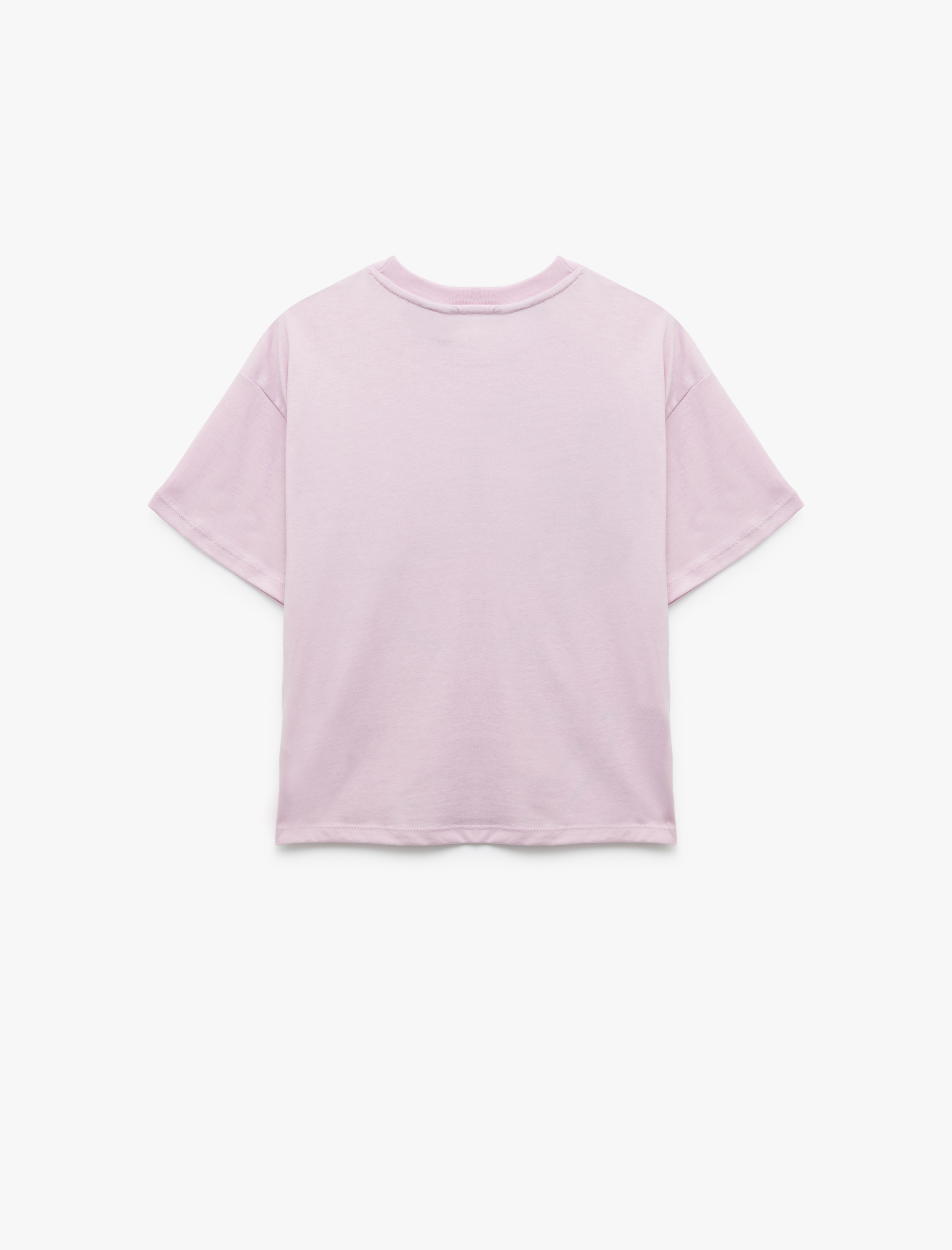  Kız Çocuk Minnie Mouse Lisanslı Kısa Kollu Pullu Pamuklu Baskılı Tişört