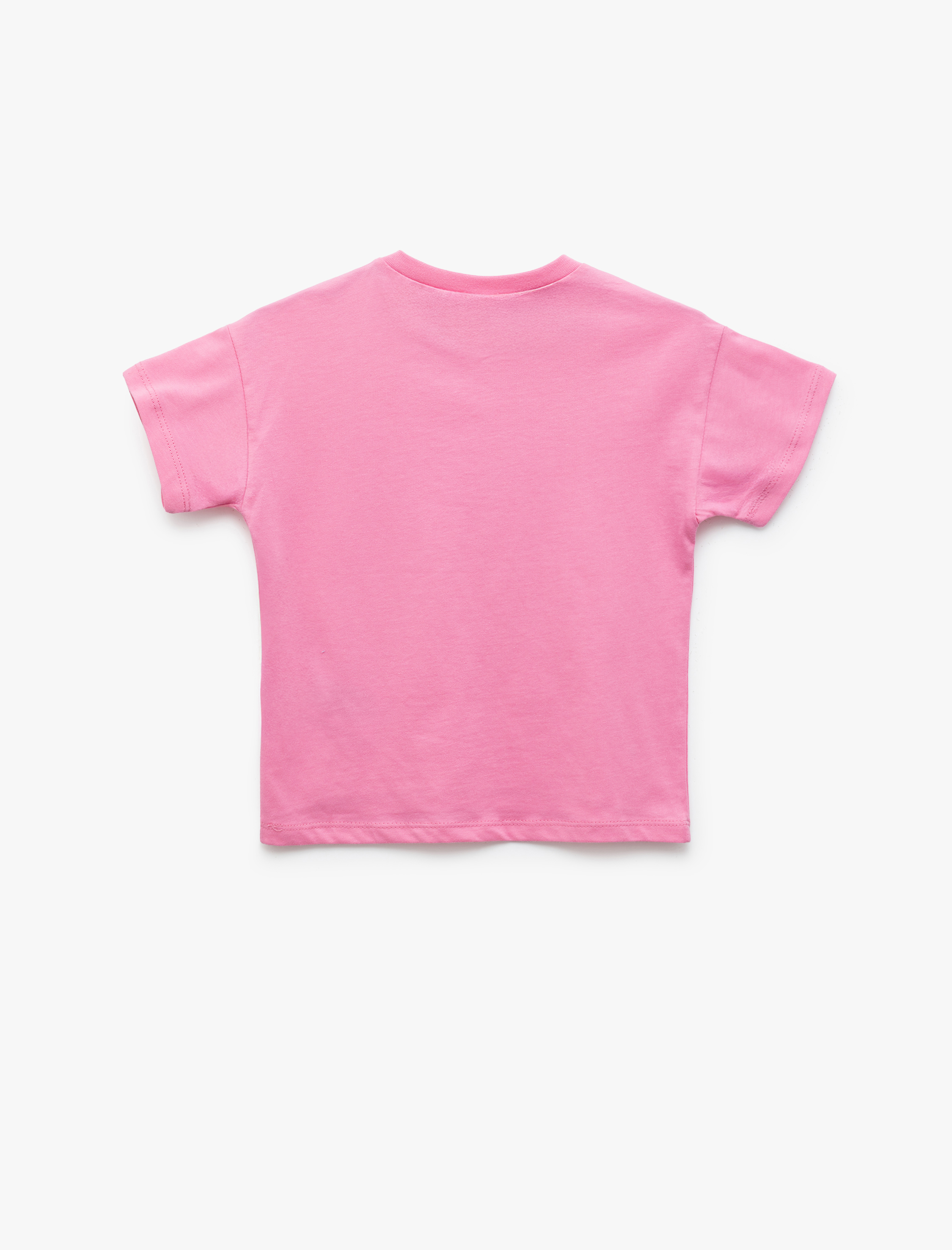  Kız Bebek Slogan Baskılı Bisiklet Yaka Kısa Kollu Pamuklu Tişört