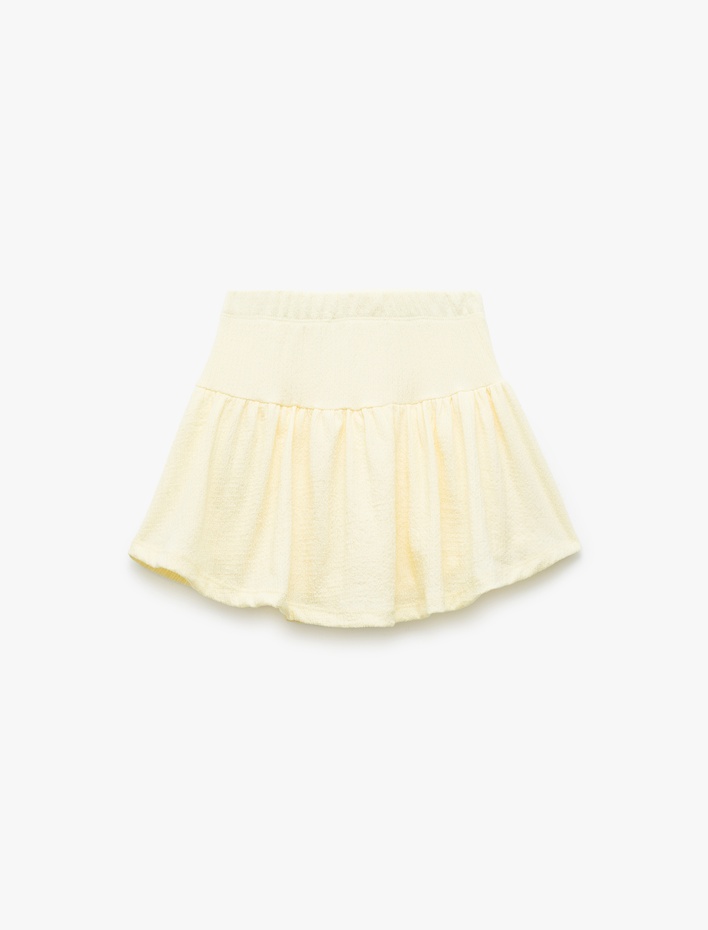 Kız Çocuk Volanlı Bürümcük Kumaş Mini Etek
