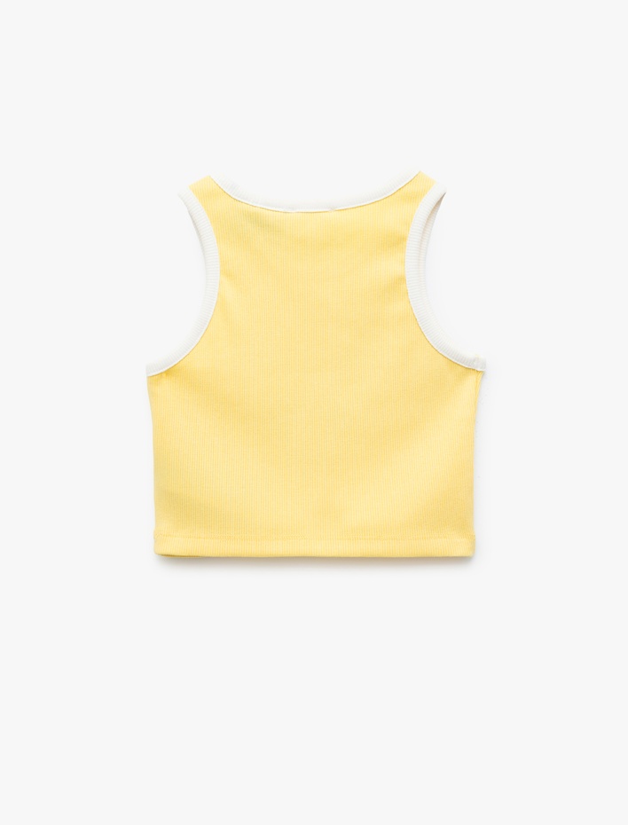 Kız Çocuk Tweety Lisanslı Pamuklu Slim Fit Bisiklet Yaka Baskılı Crop Atlet