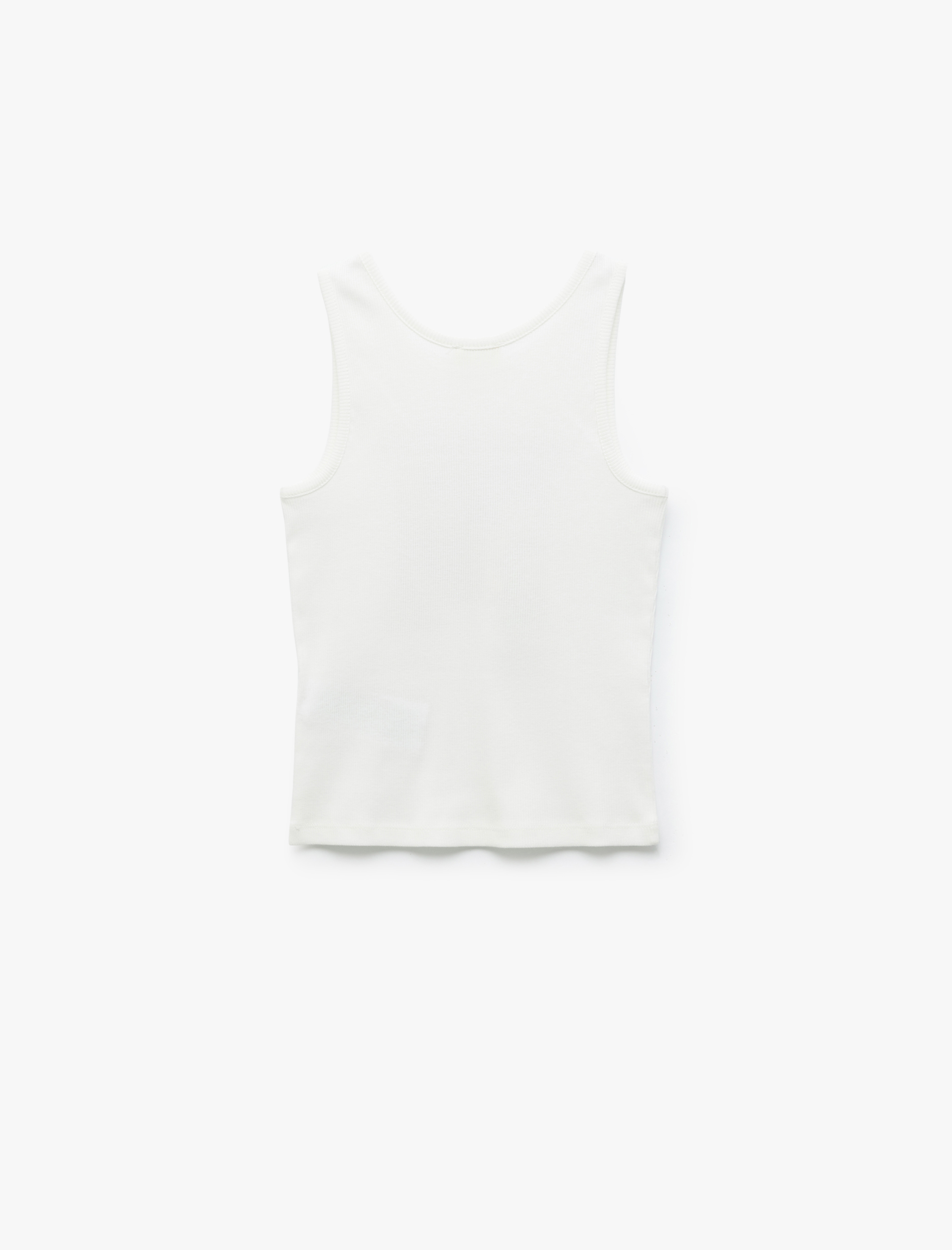  Kız Çocuk Kolsuz Pamuklu Bisiklet Yaka Slim Fit Crop Baskılı Tişört