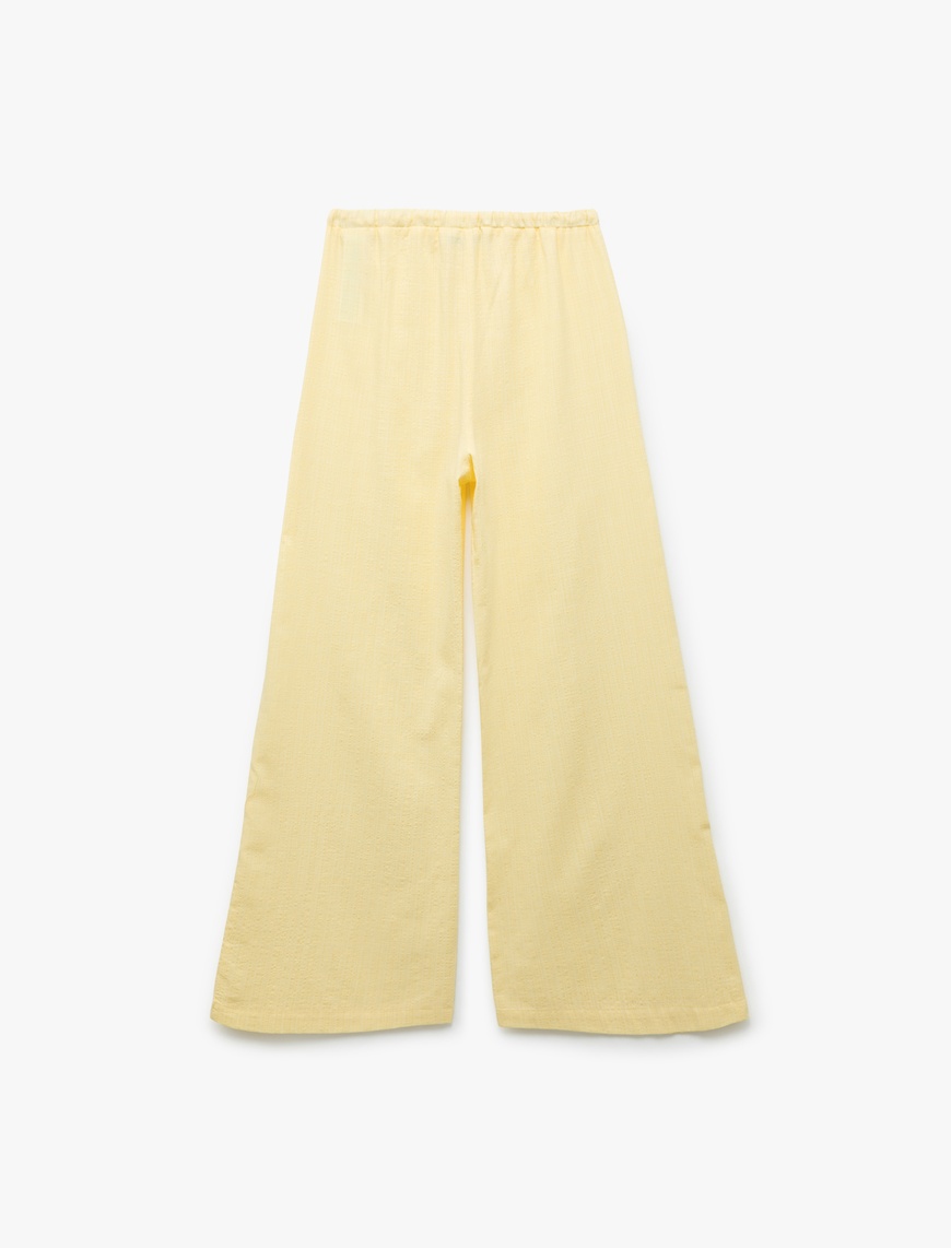   Koton X İnji - Beli Bağcıklı Düz Paça Viskon Karışımlı Pantolon