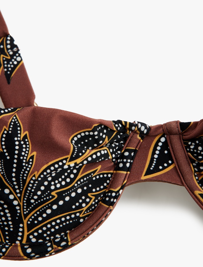  Çiçek Desenli Balenli Bikini Üstü