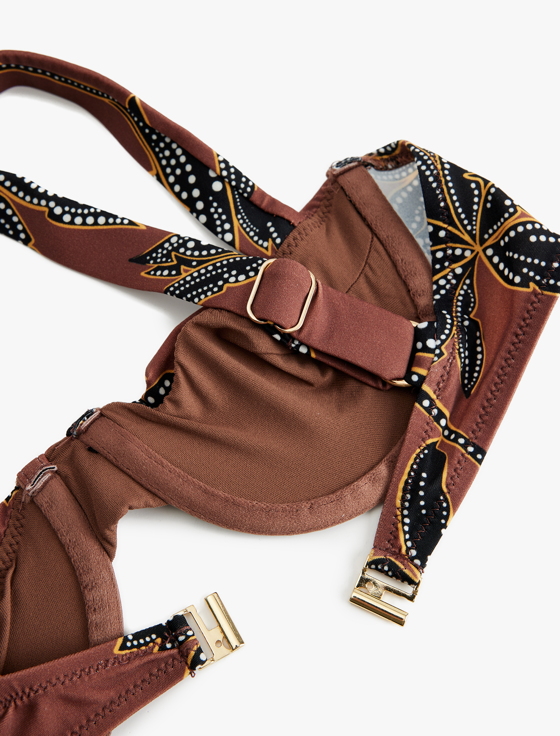   Çiçek Desenli Balenli Bikini Üstü