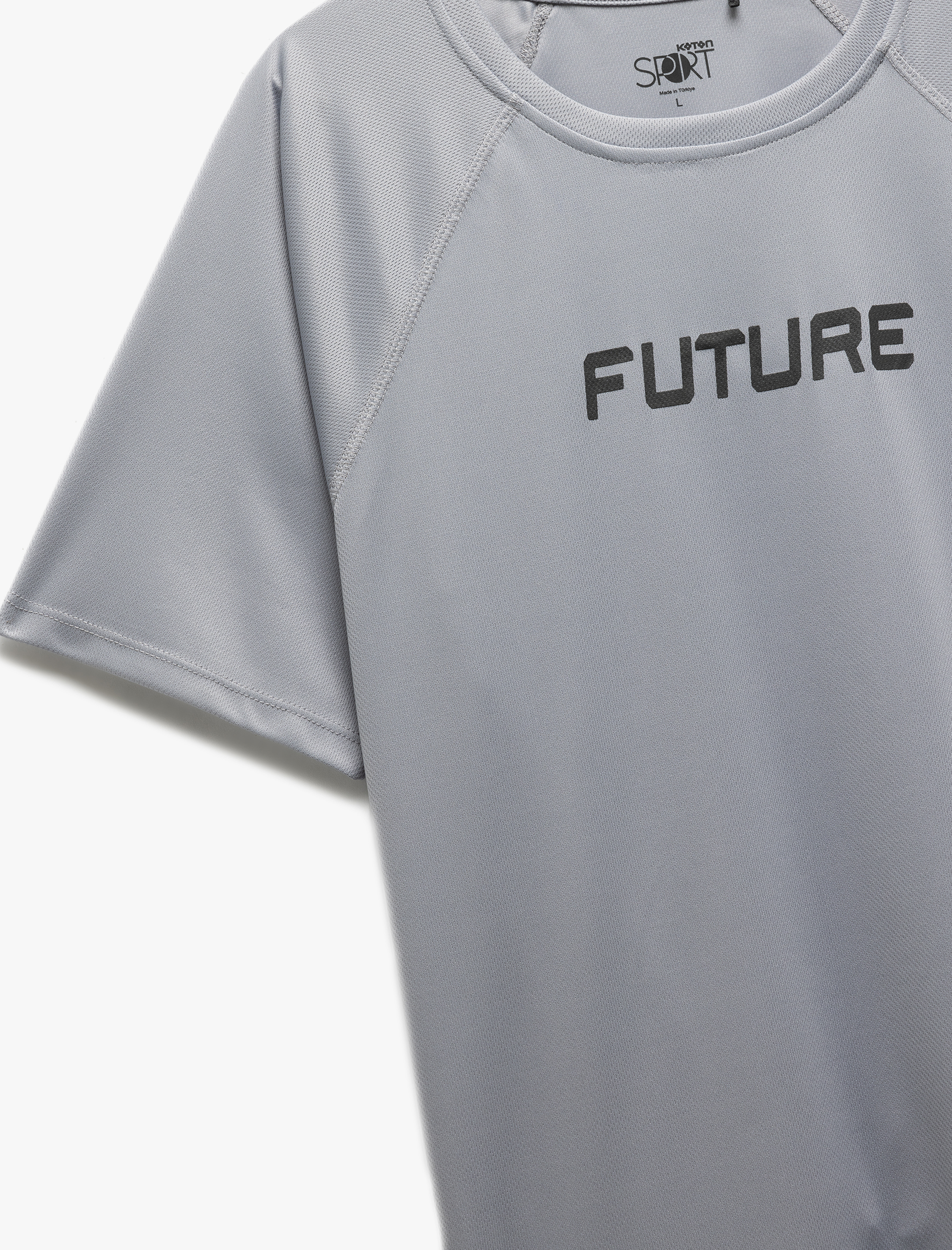   Kısa Kollu Regular Fit Bisiklet Yaka Baskılı Spor Tişört