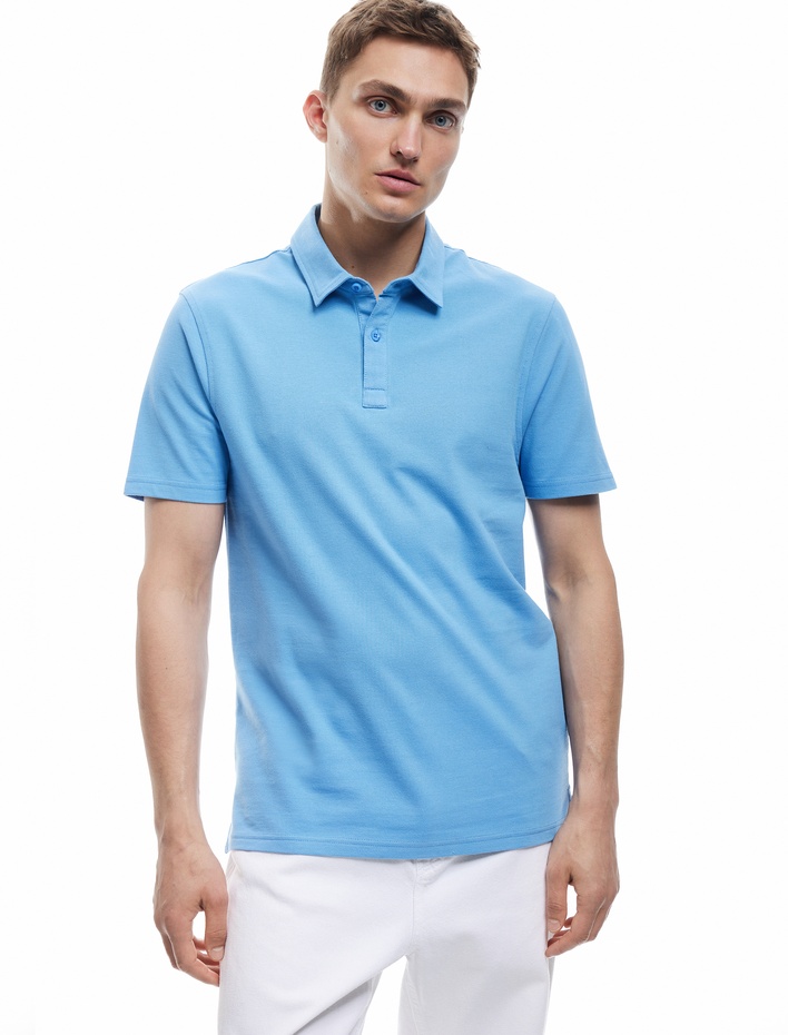  Pamuklu Regular Fit Kısa Kollu Polo Yaka Tişört