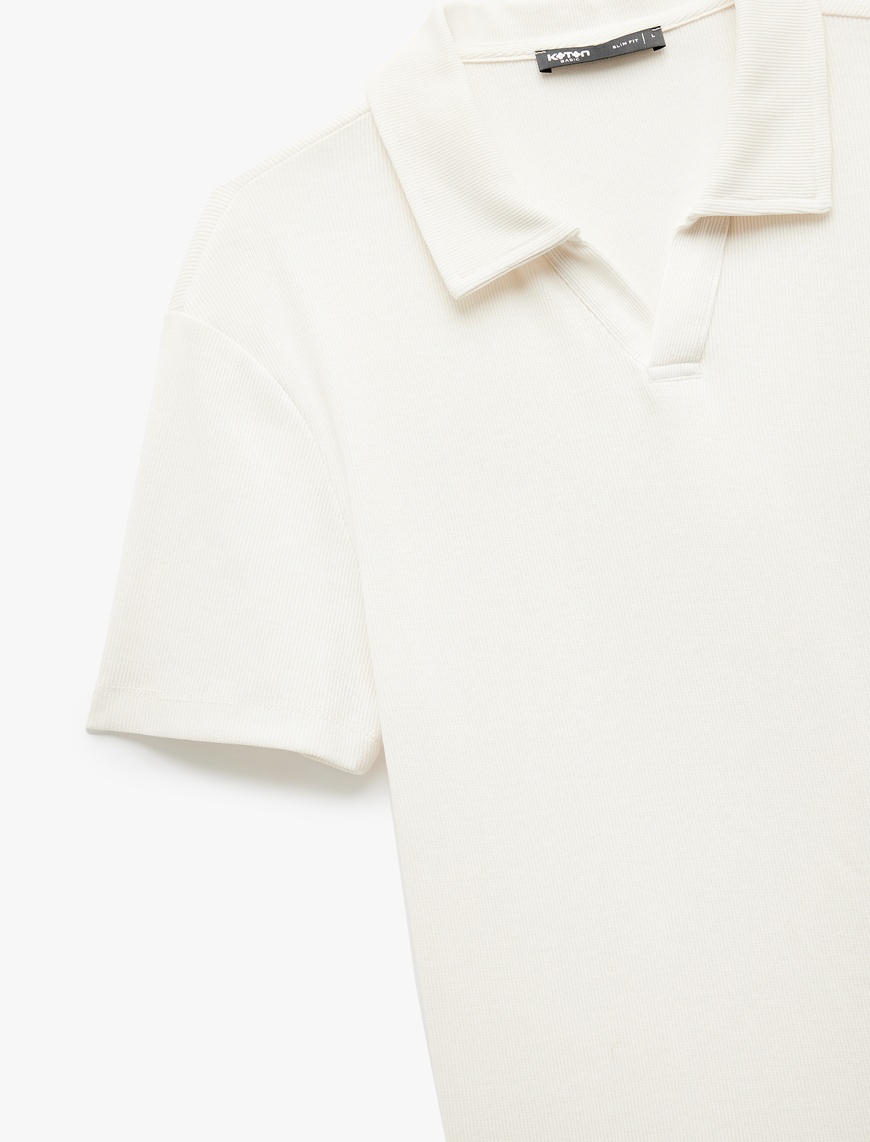   Pamuklu Kısa Kollu Slim Fit Basic Polo Tişört