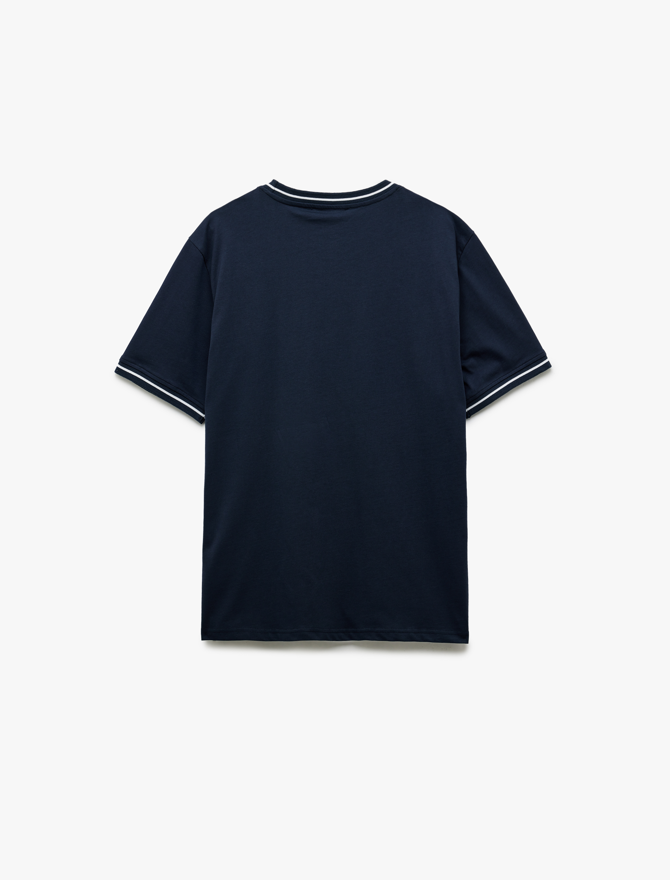   Pamuklu Kısa Kollu Bisiklet Yaka Baskı Detaylı Tişört