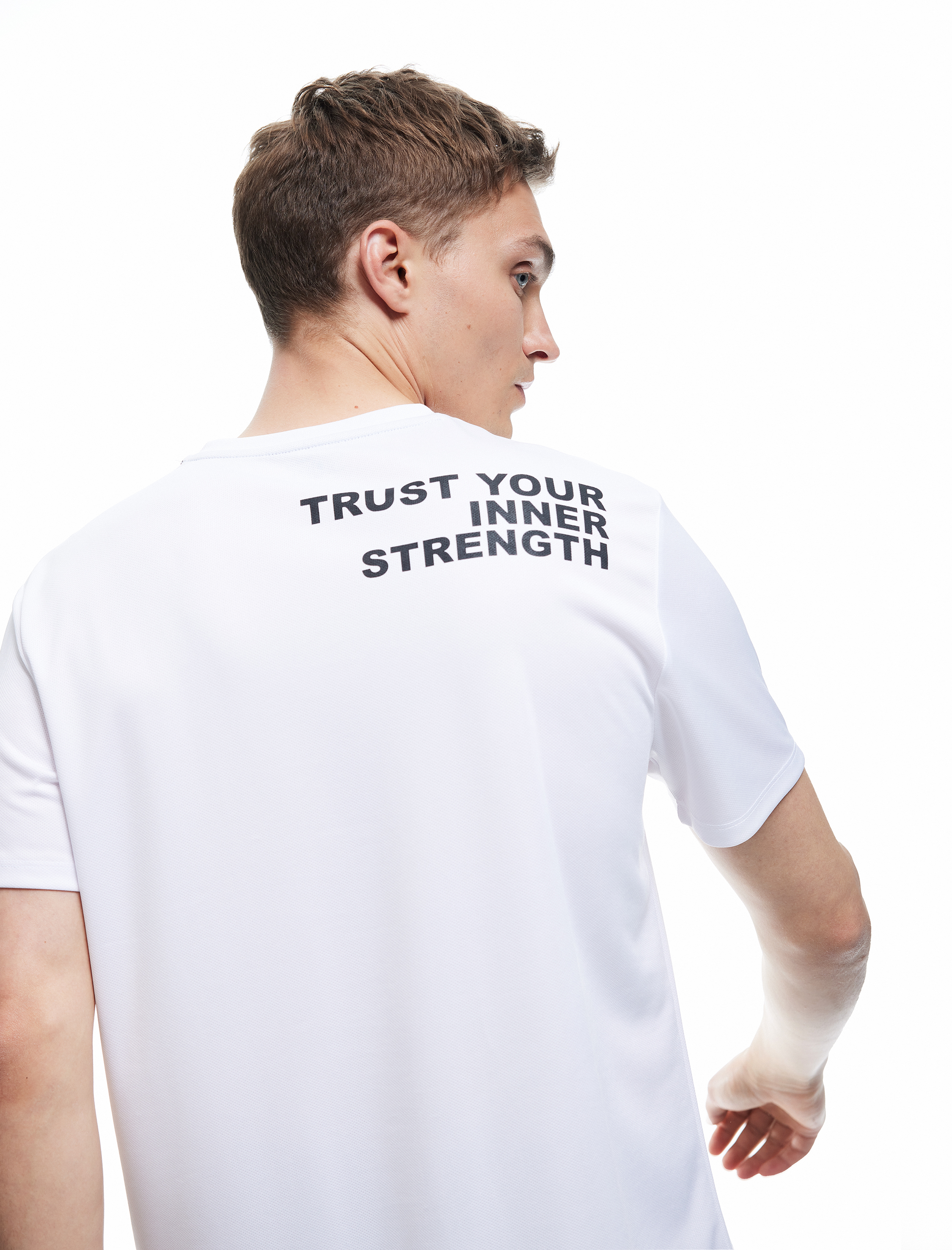   Arkası Baskılı Kısa Kollu Bisiklet Yaka Oversize Spor Tişört