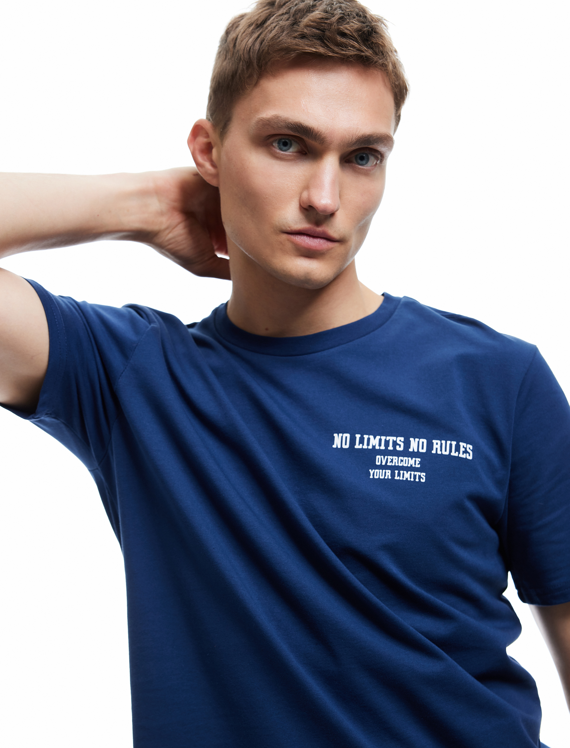   Kısa Kollu Bisiklet Yaka Baskılı Oversize Spor Tişört