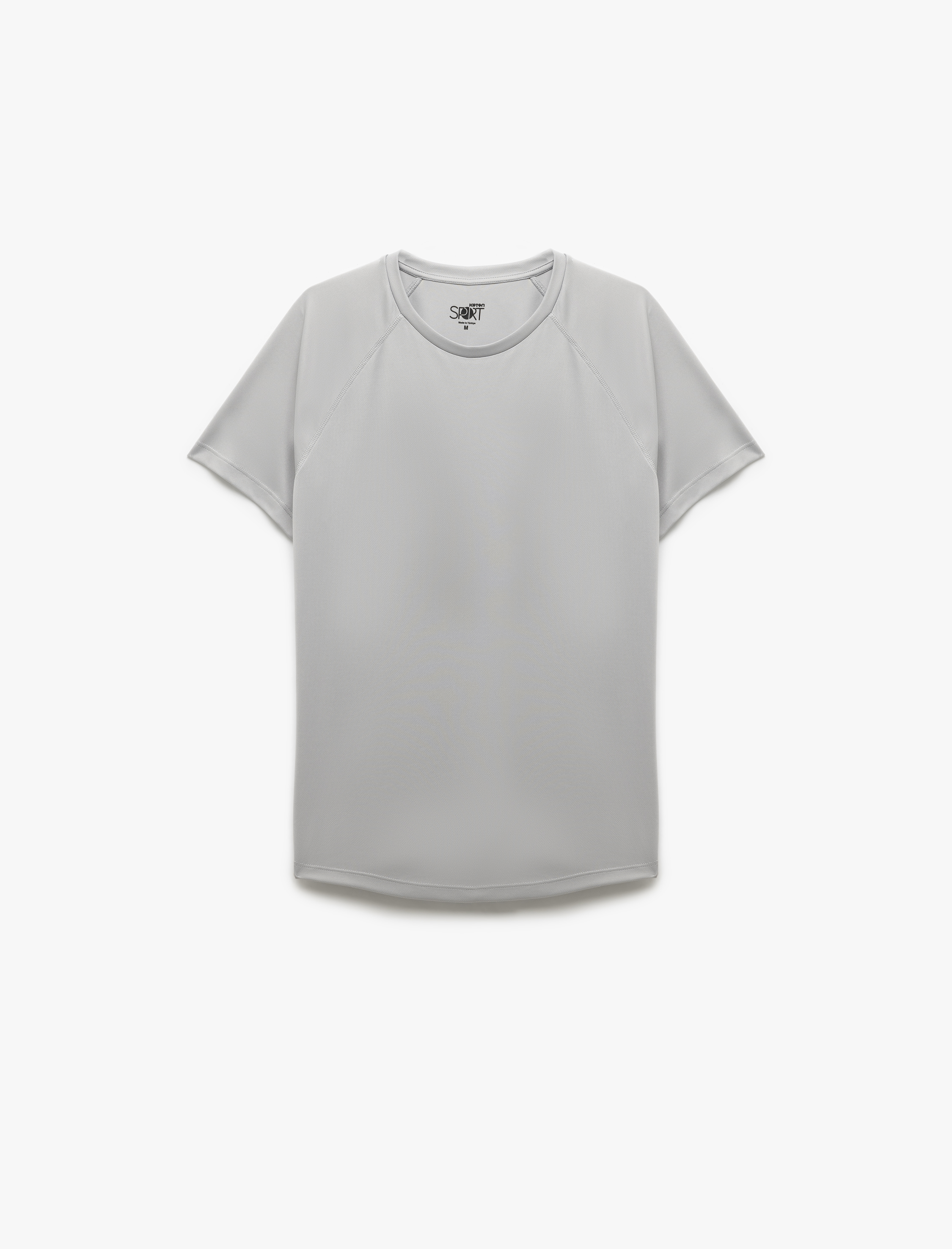   Kısa Kollu Bisiklet Yaka Reglan Kol Arkası Baskılı Slim Fit Spor Tişört