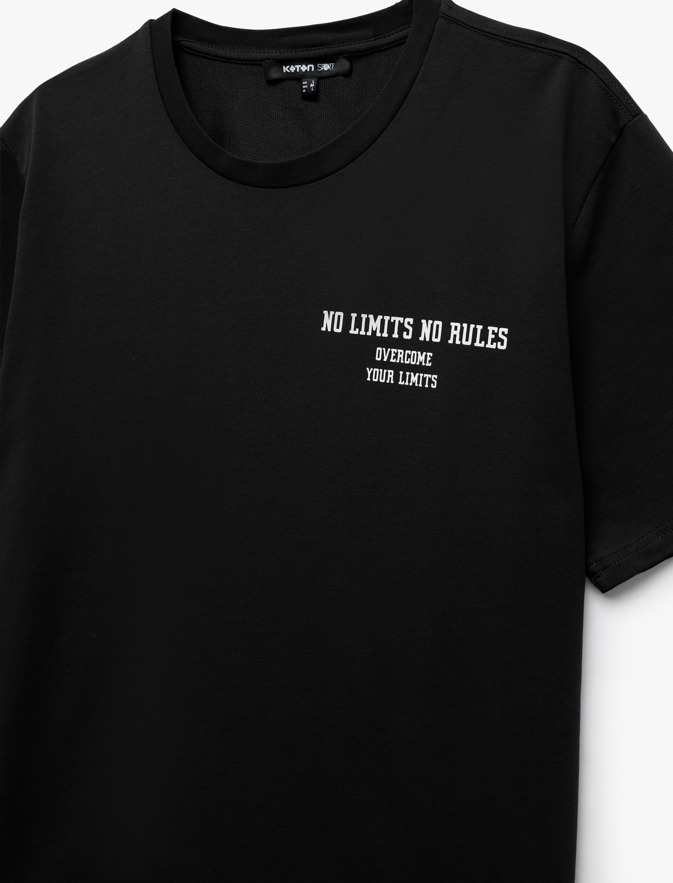   Kısa Kollu Bisiklet Yaka Baskılı Oversize Spor Tişört