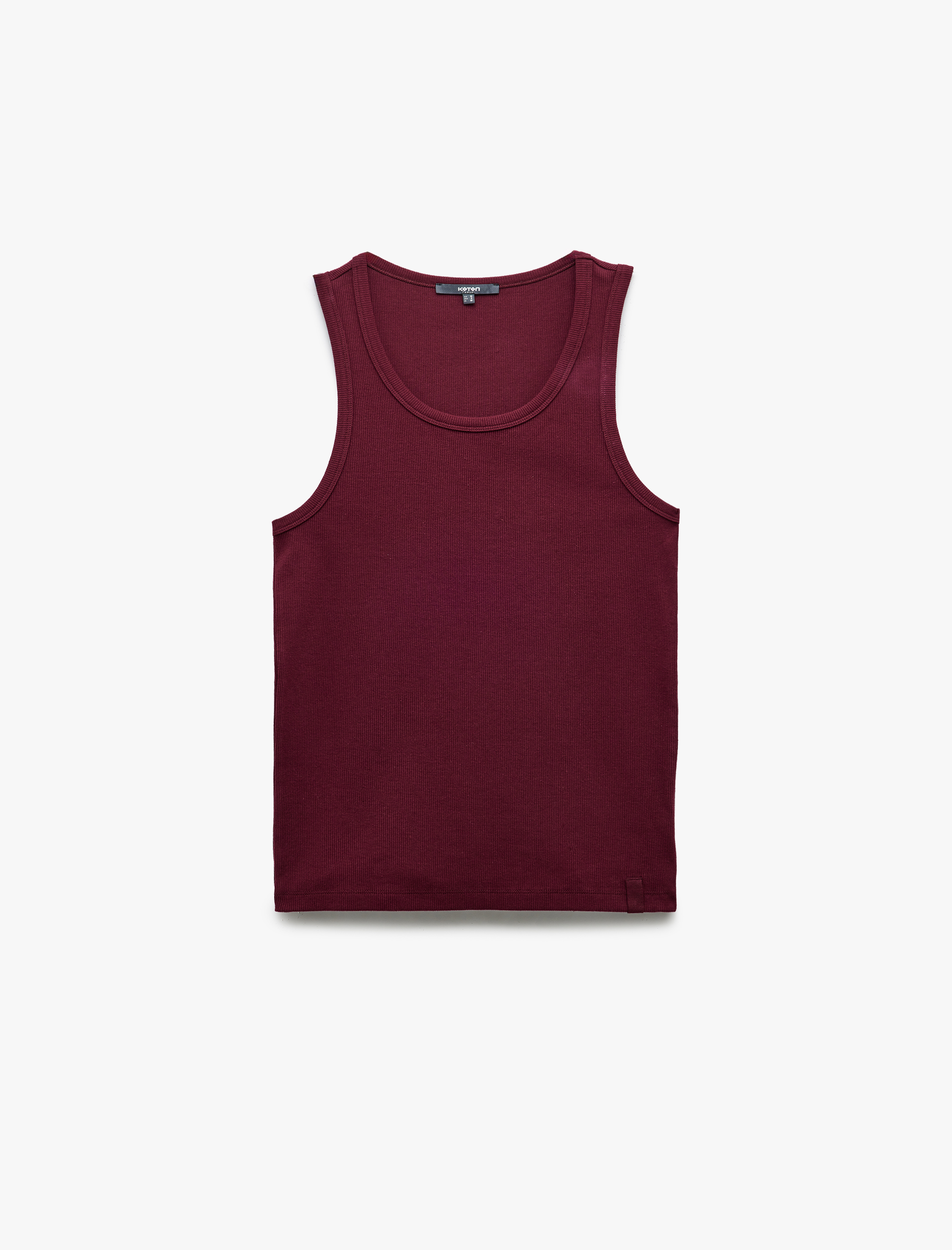   Bisiklet Yaka Slim Fit Kolsuz Fitilli Basic Atlet