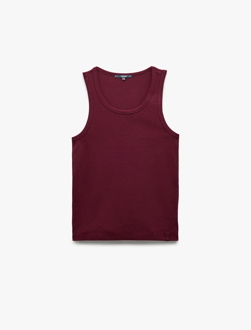   Bisiklet Yaka Slim Fit Kolsuz Basic Atlet