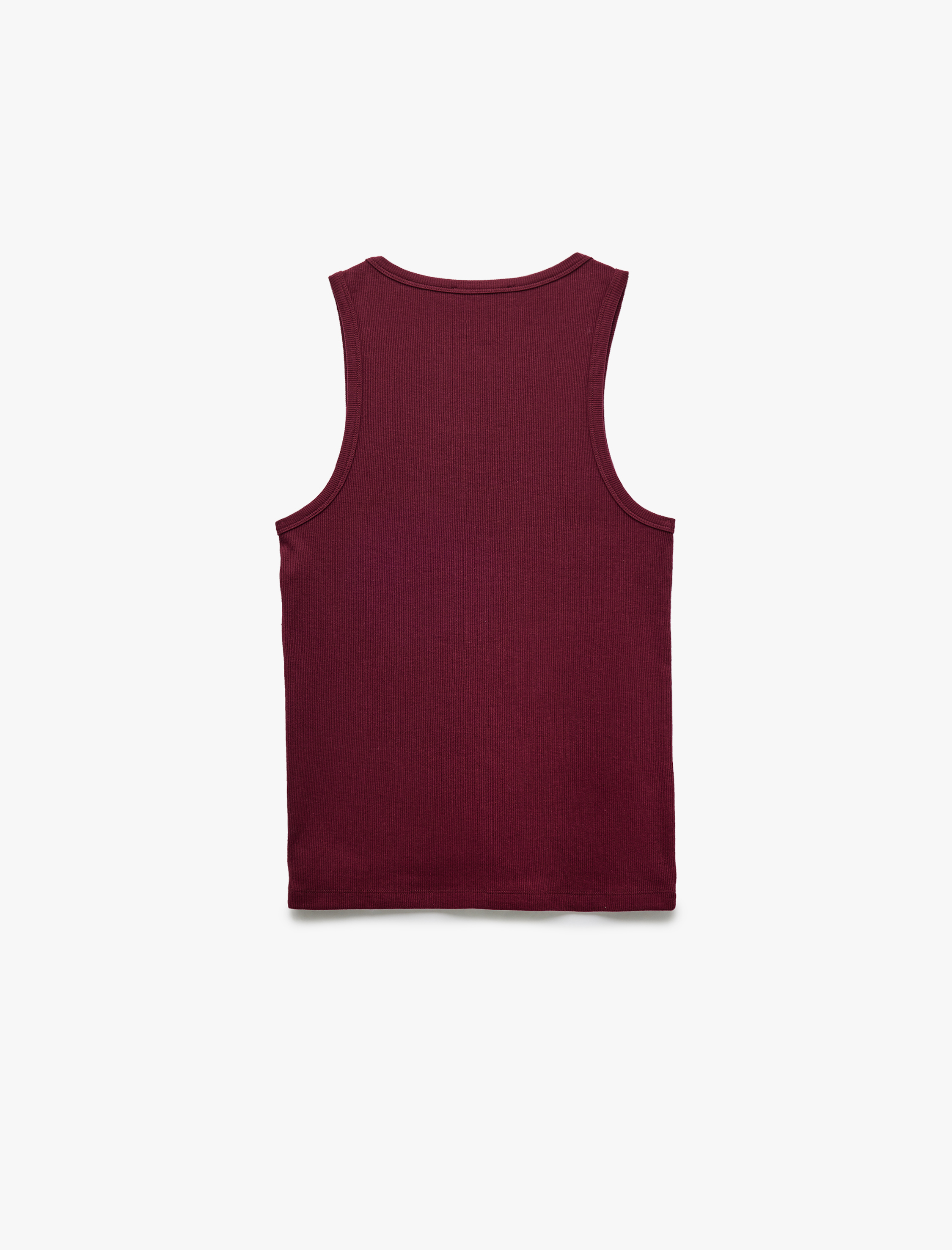   Bisiklet Yaka Slim Fit Kolsuz Fitilli Basic Atlet