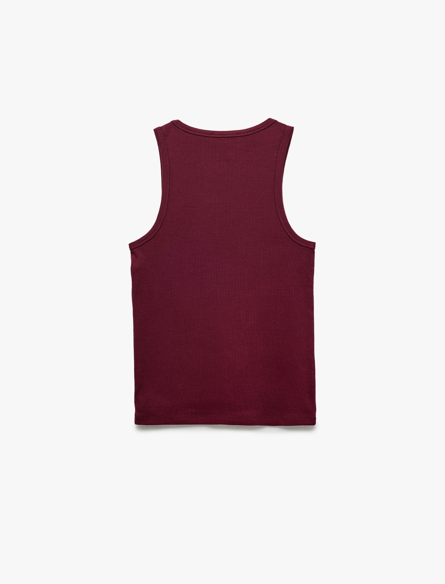   Bisiklet Yaka Slim Fit Kolsuz Basic Atlet