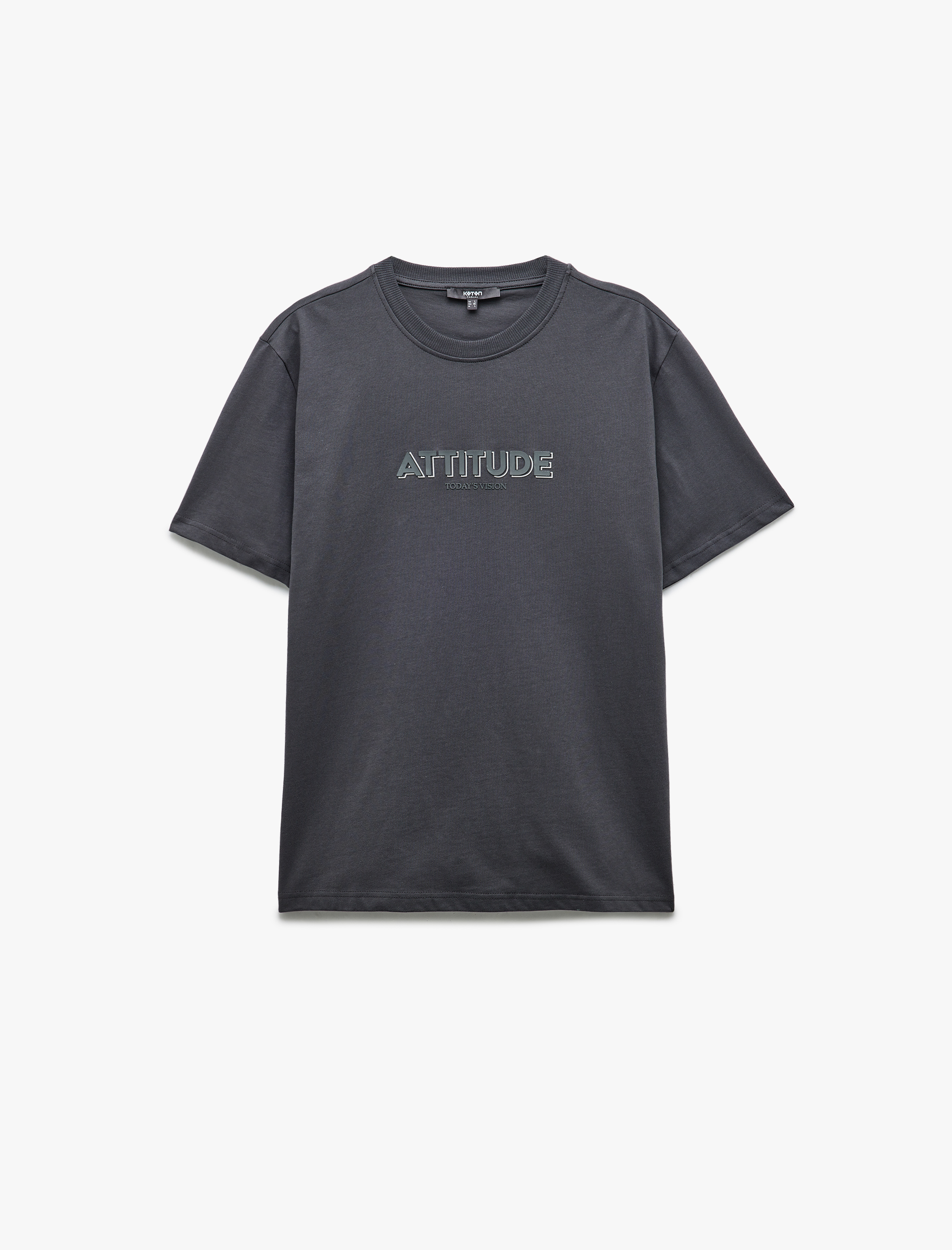   Kısa Kollu Regular Fit Bisiklet Yaka Pamuklu Baskılı Tişört