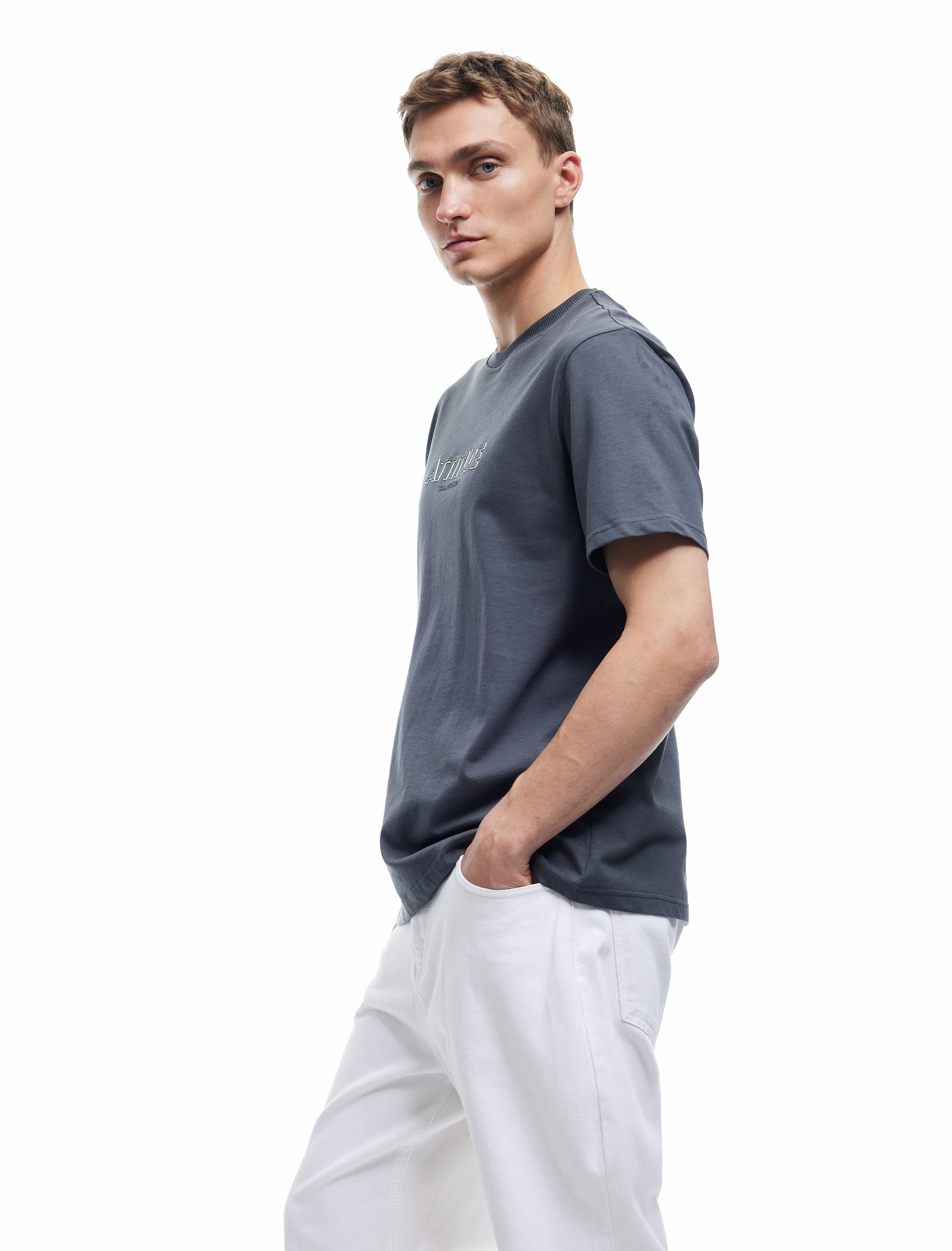   Kısa Kollu Regular Fit Bisiklet Yaka Pamuklu Baskılı Tişört