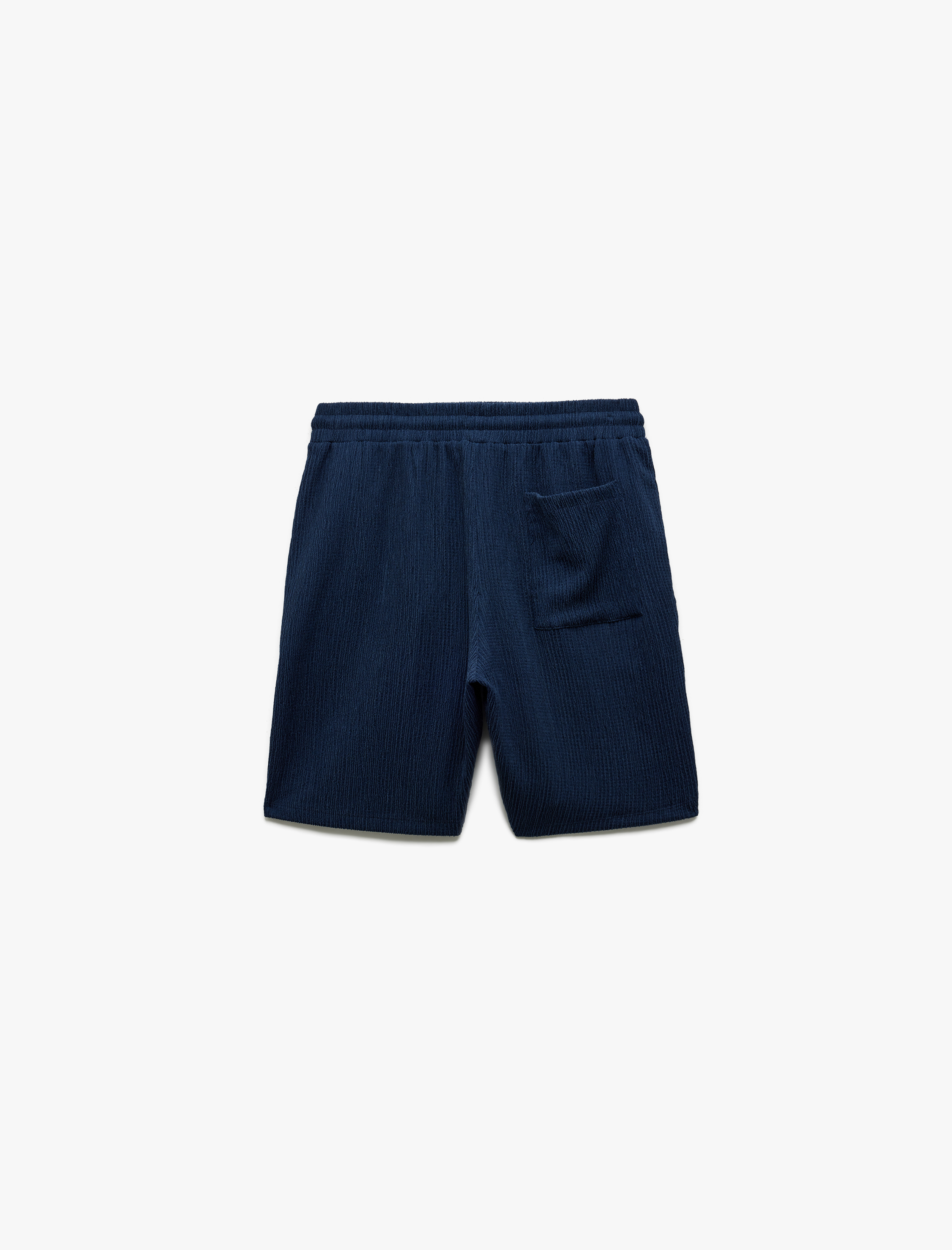   Dokulu Oversize Bermuda Beli Bağcıklı Spor Şort