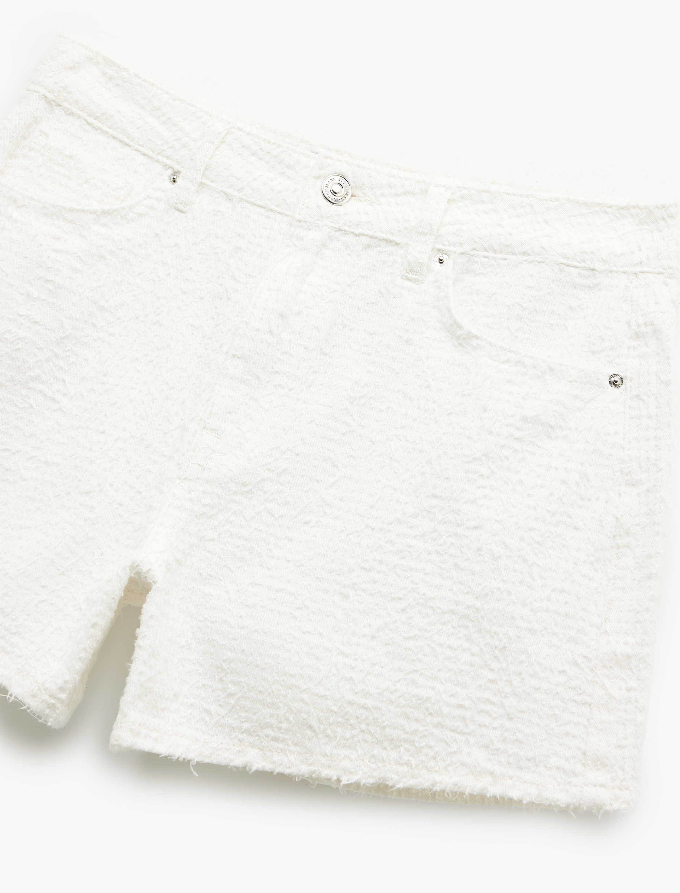   Yüksek Bel Cepli Pamuklu Mini Şort