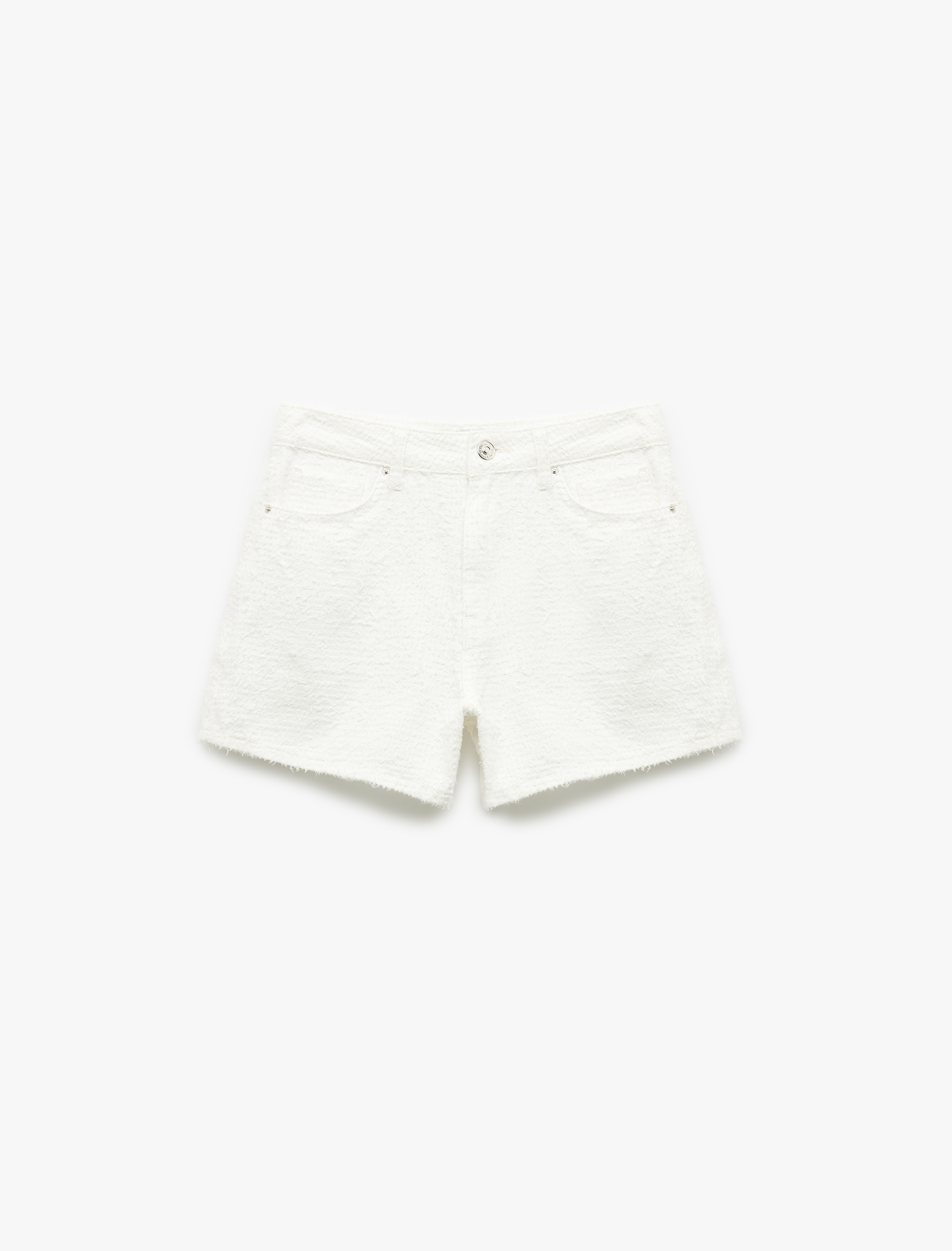   Yüksek Bel Cepli Pamuklu Mini Şort