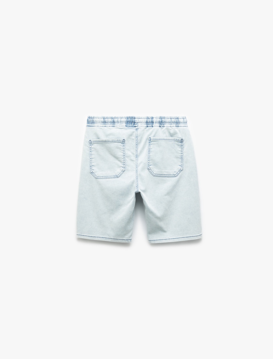   Beli Bağcıklı Bermuda Slim Fit Jean Şort