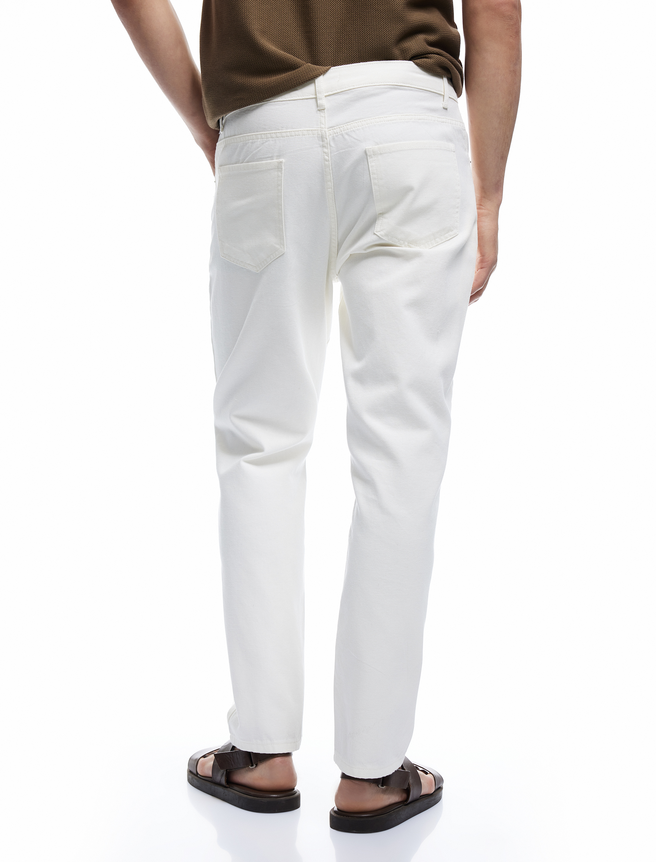   Pamuklu Cep Detaylı Regular Fit Düğmeli Kanvas Pantolon