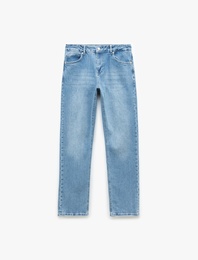 Normal Bel Pamuklu Straight Fit Jean Pantolon - Mark Jean